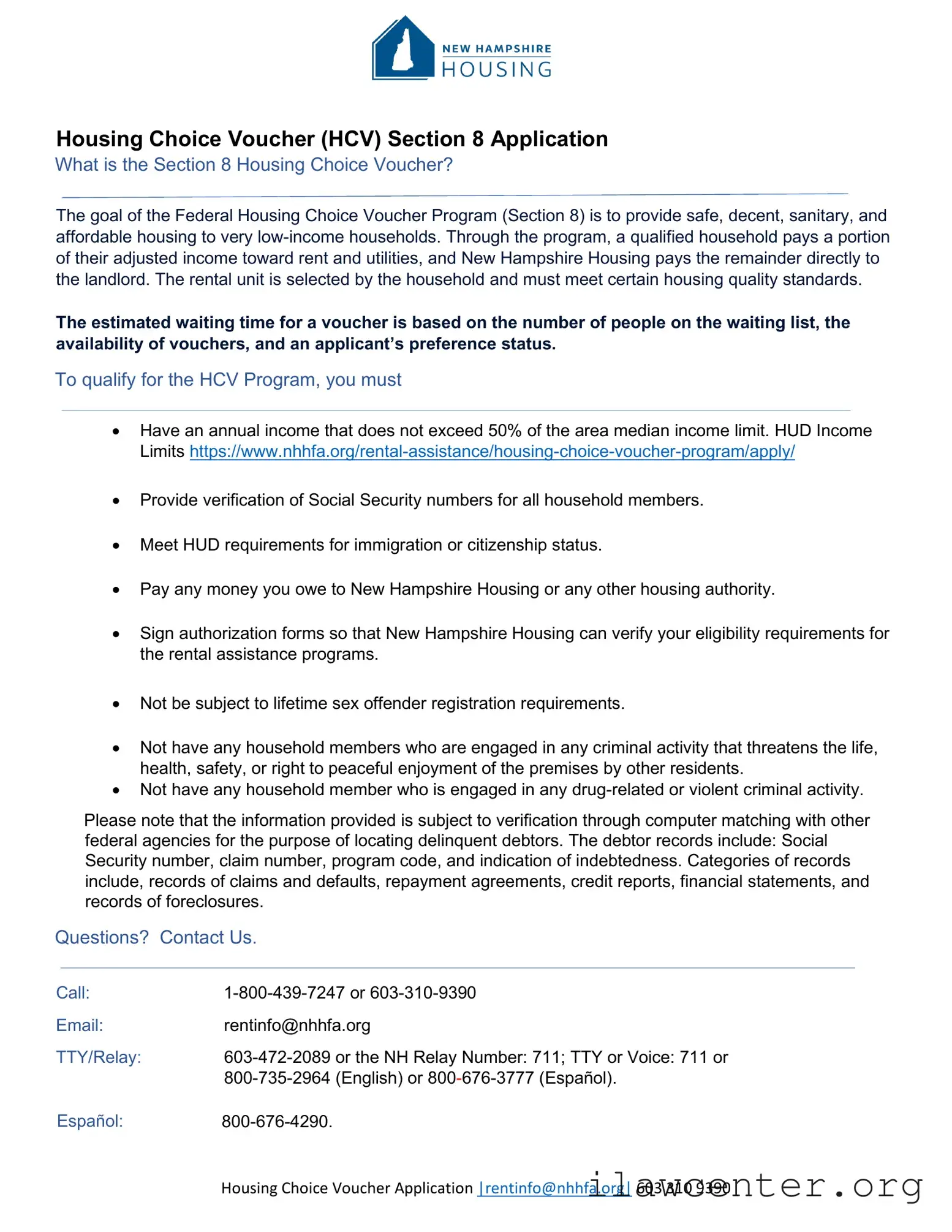 Section 8 Application PDF Template