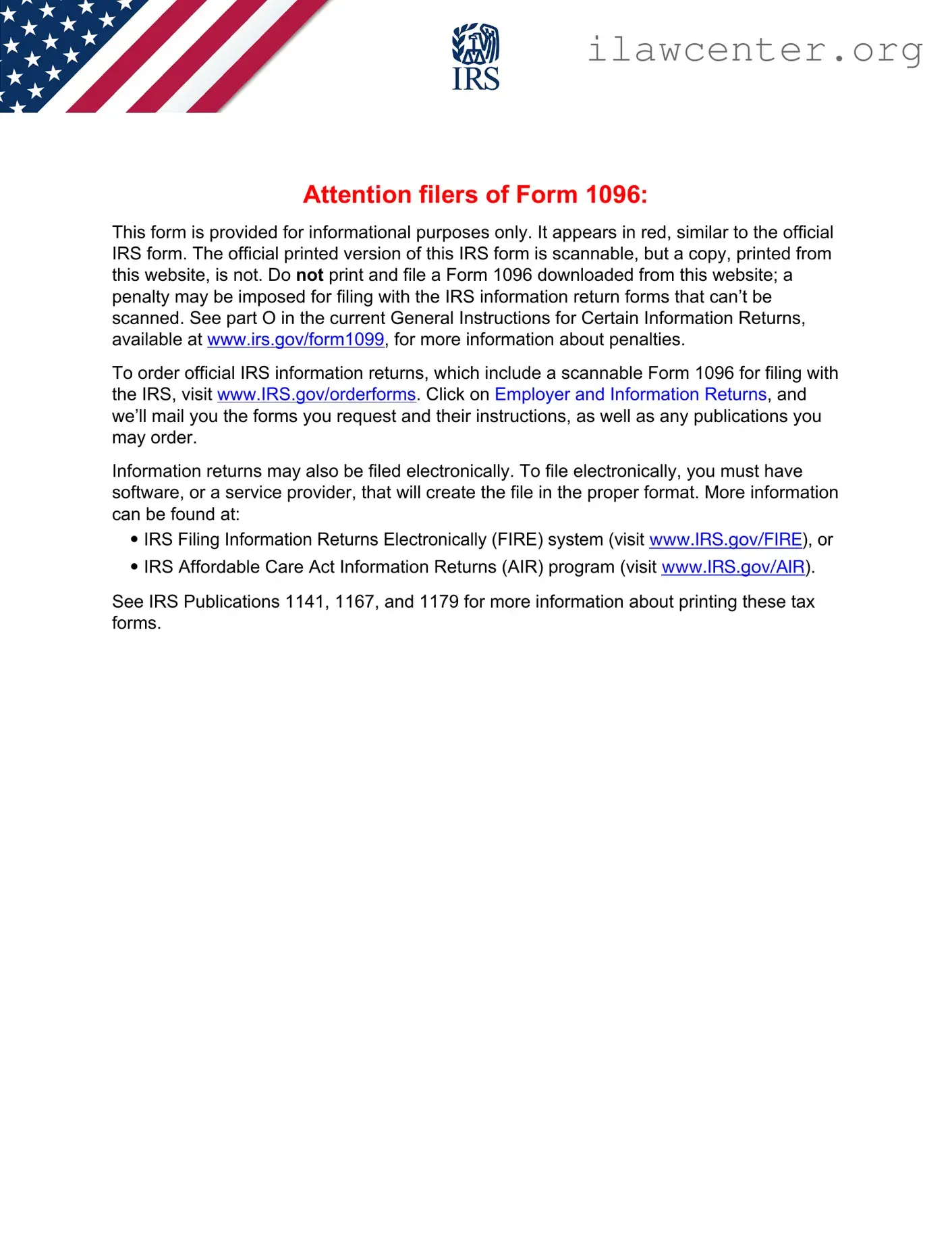 IRS 1096 PDF Template