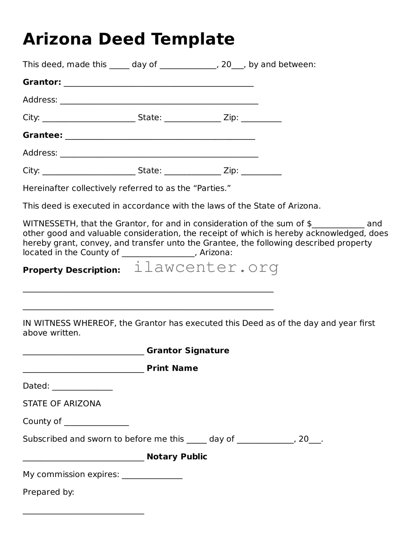 Attorney-Verified  Deed Document for Arizona