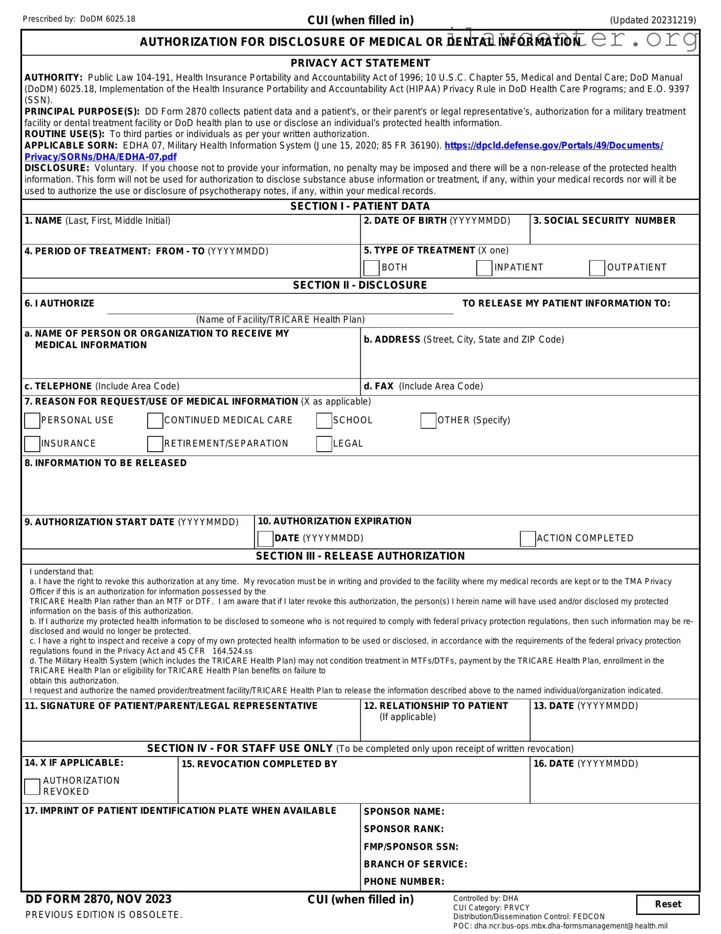 DD 2870 PDF Template