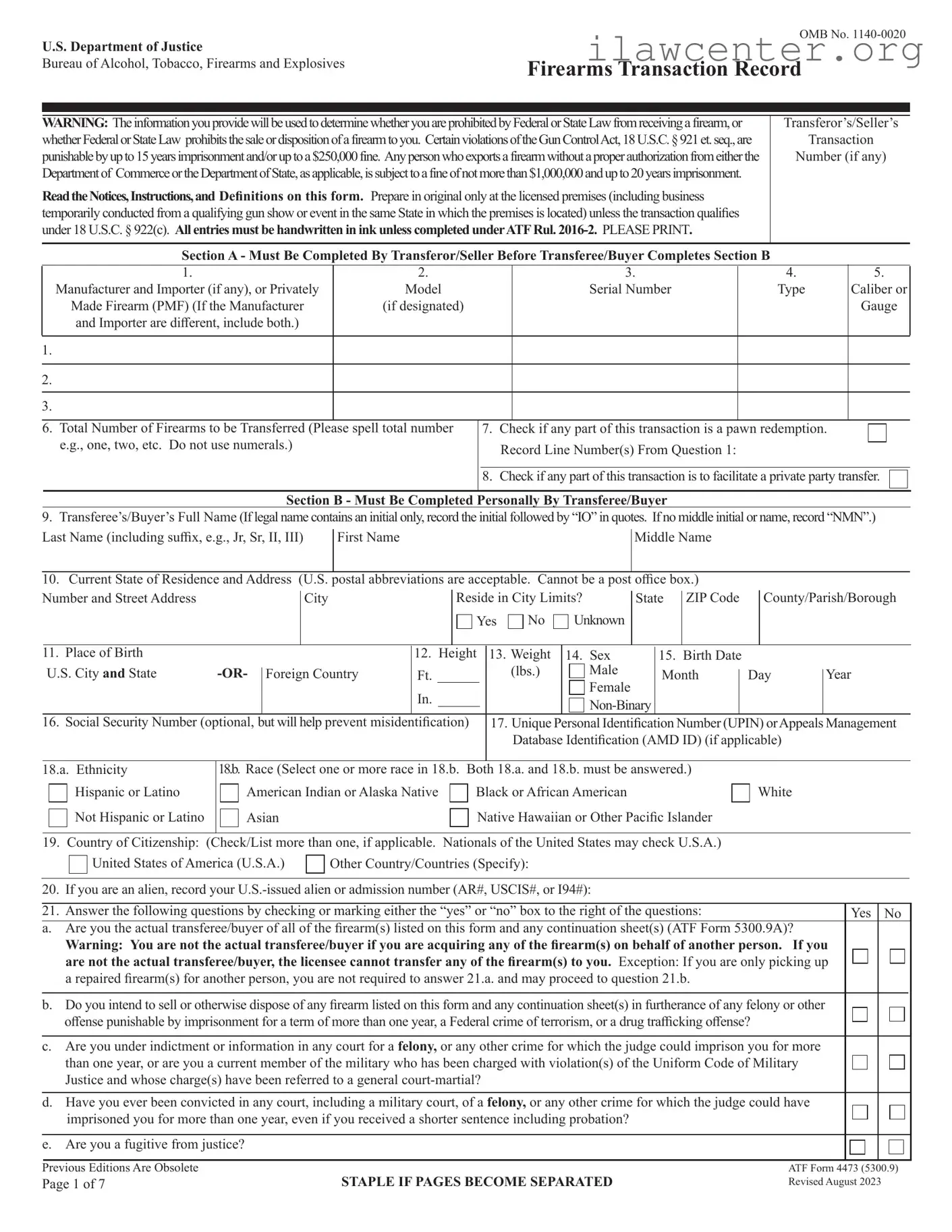 ATF 4473 PDF Template