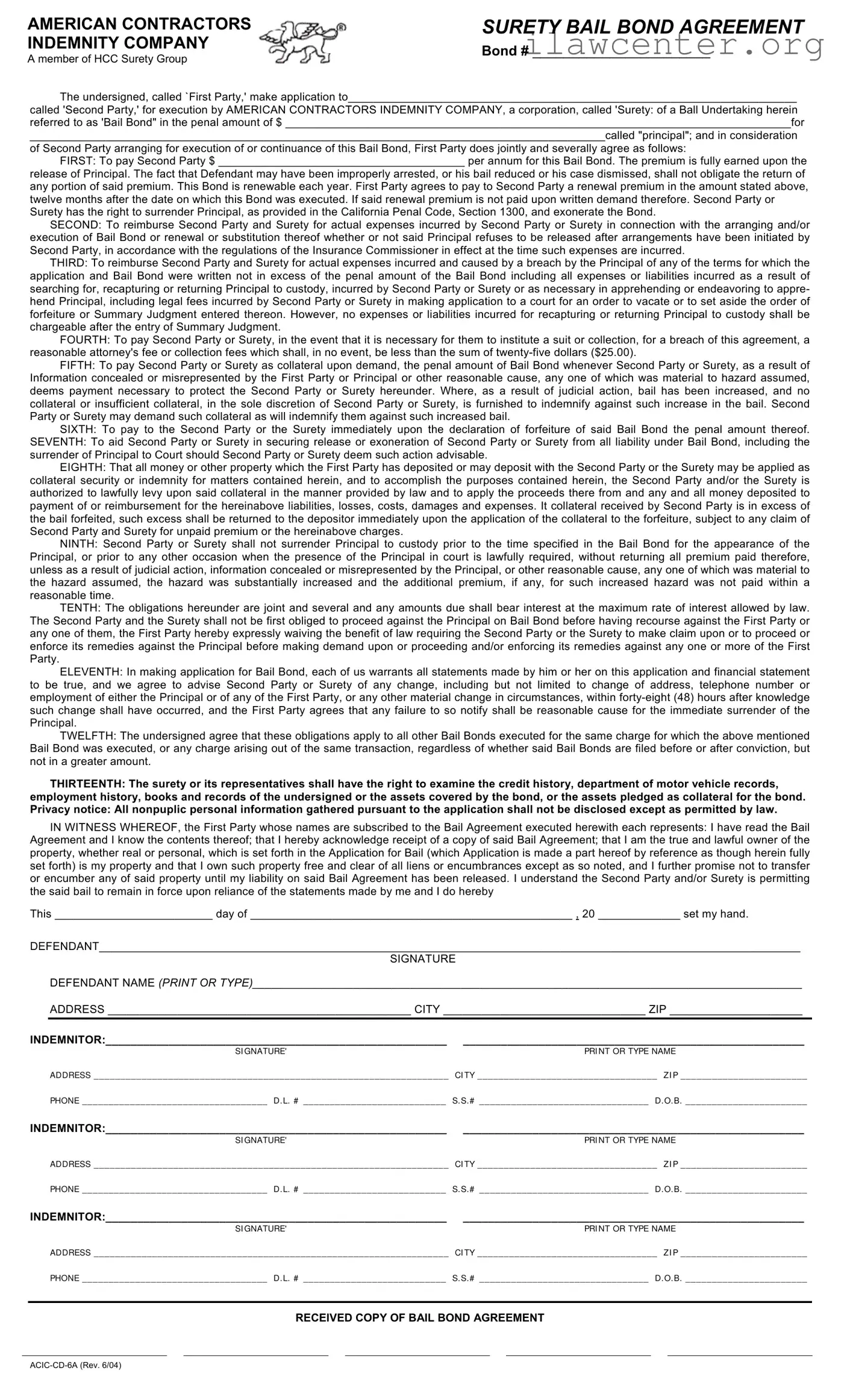 Bail Bond Release Paperwork PDF Template