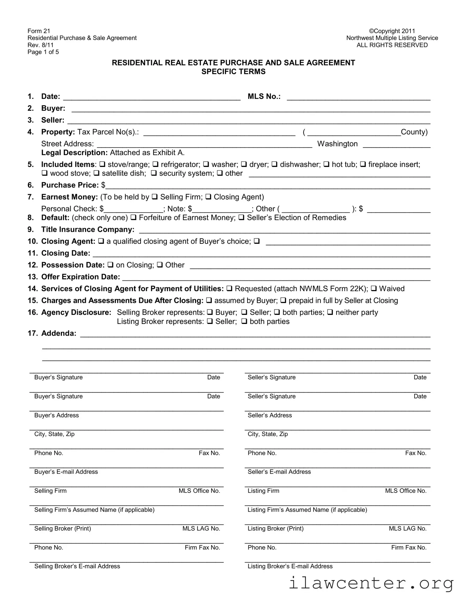 Nwmls 21 PDF Template