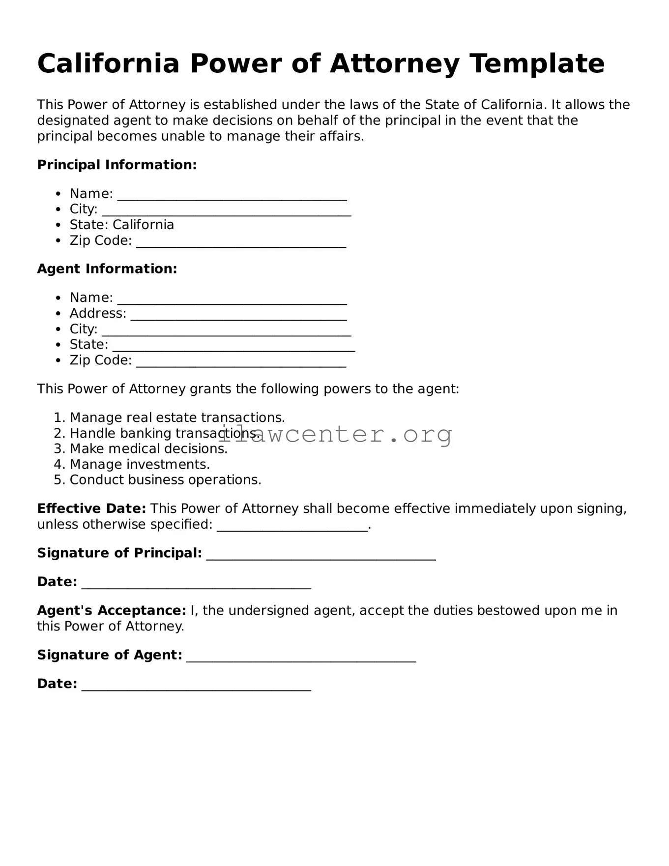 Attorney-Verified  Power of Attorney Document for California