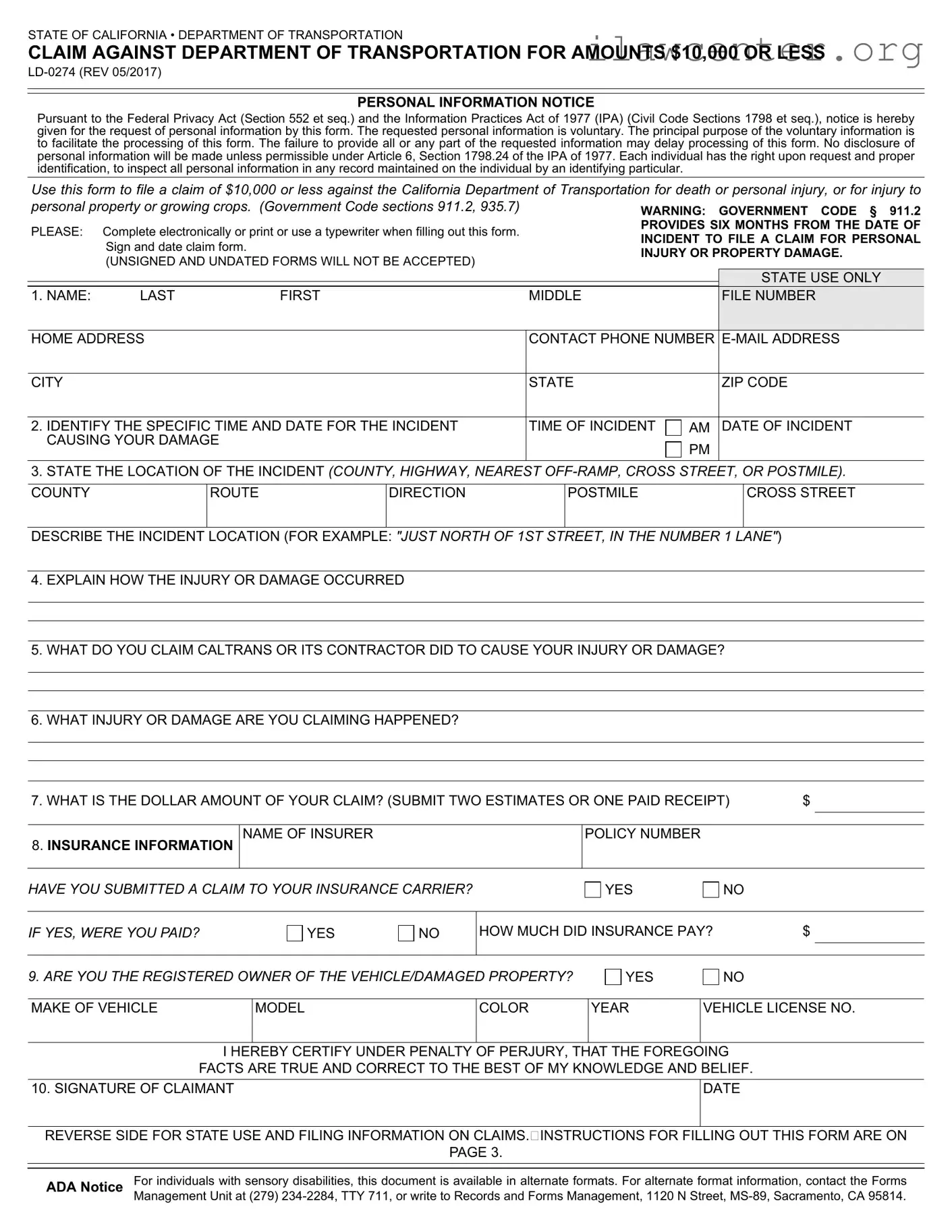 Ld 0274 PDF Template