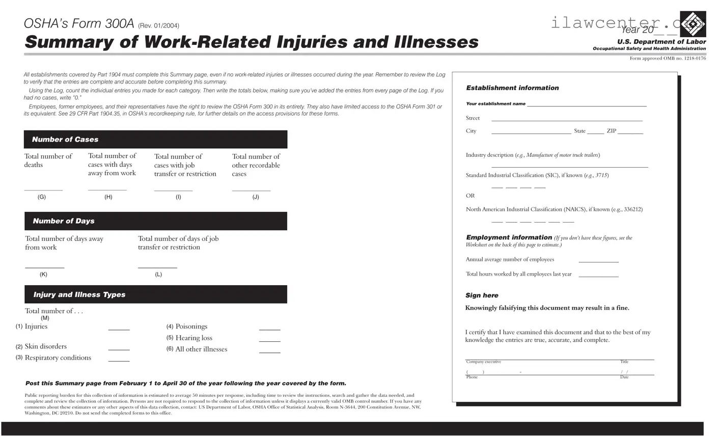 300A Osha PDF Template