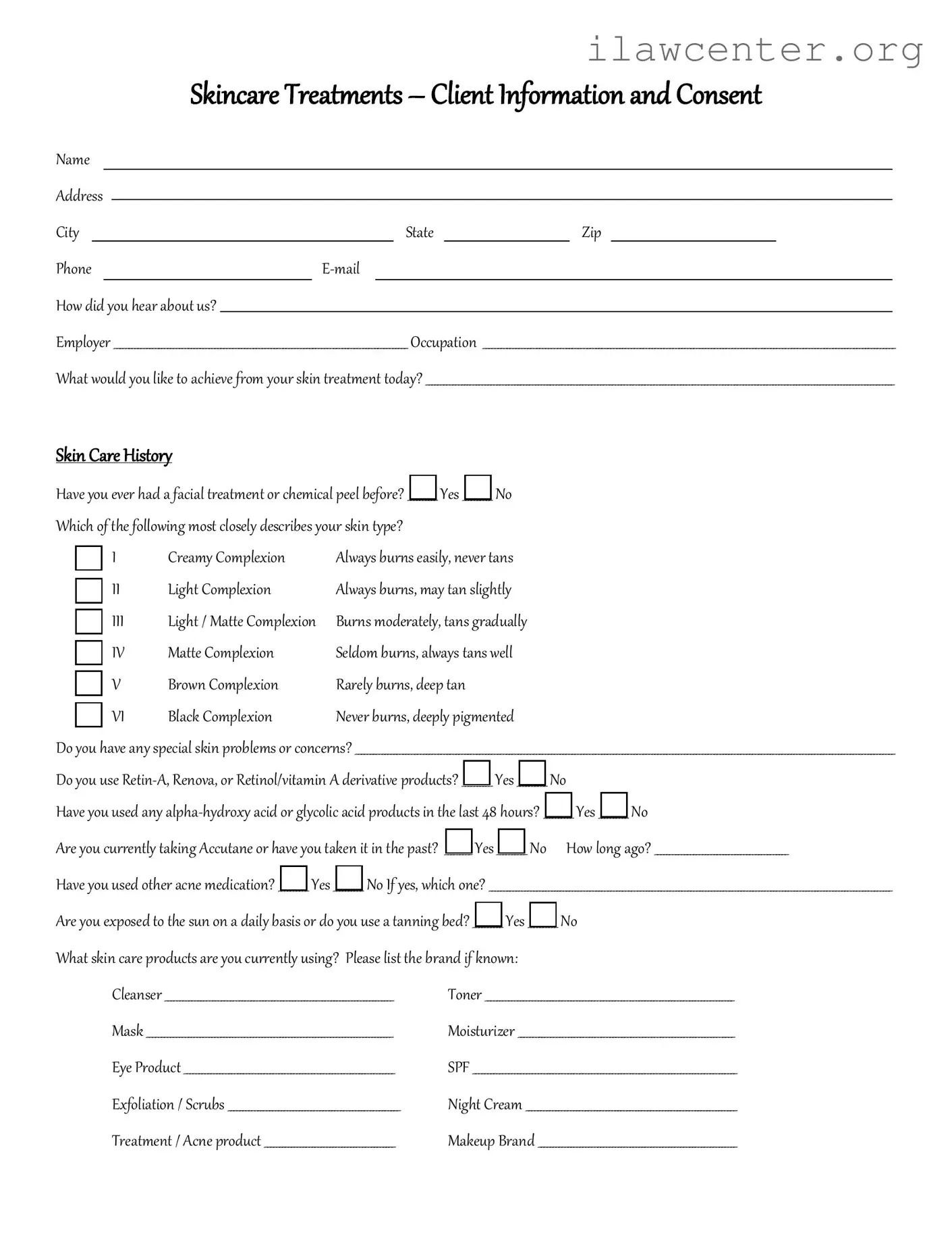 Facial Consent PDF Template