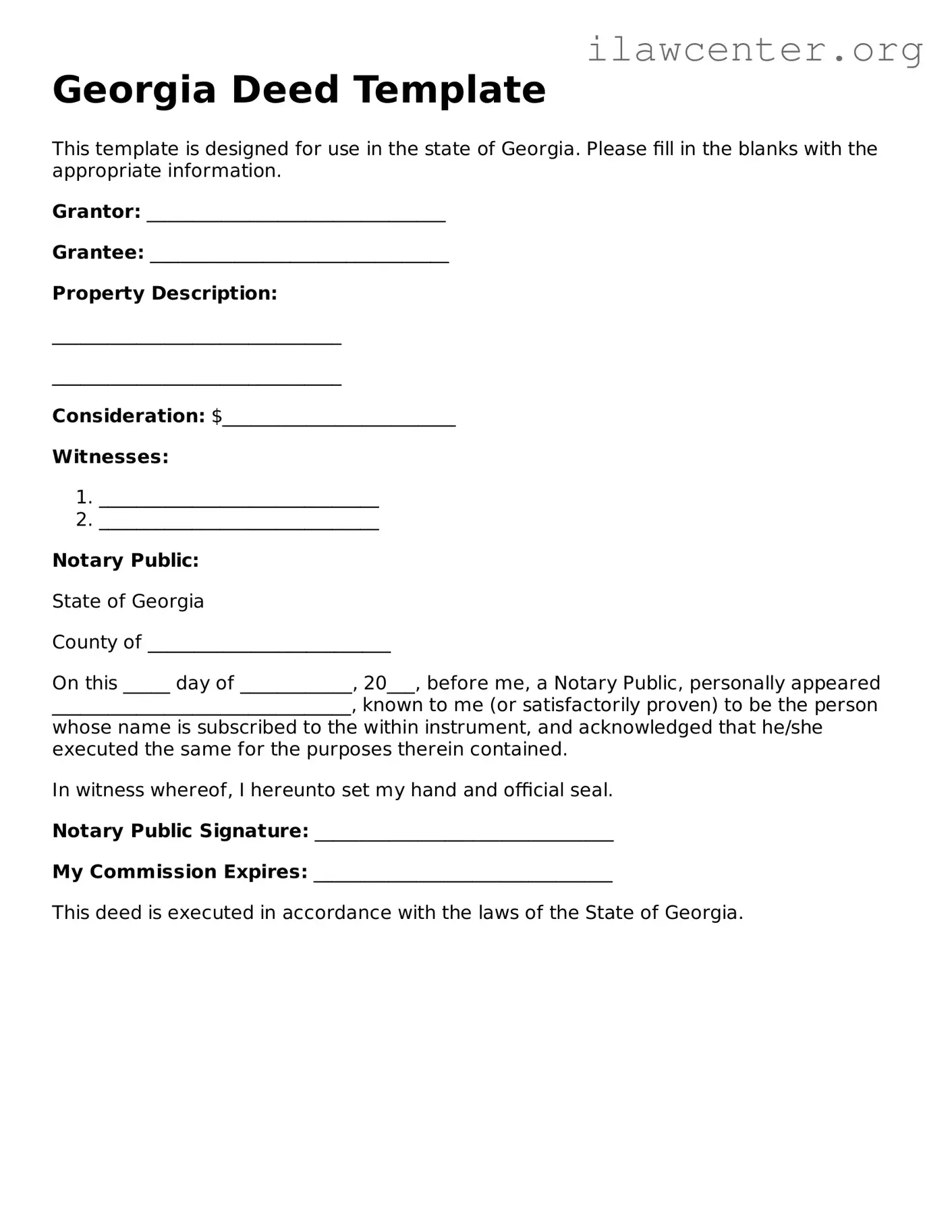 Attorney-Verified  Deed Document for Georgia