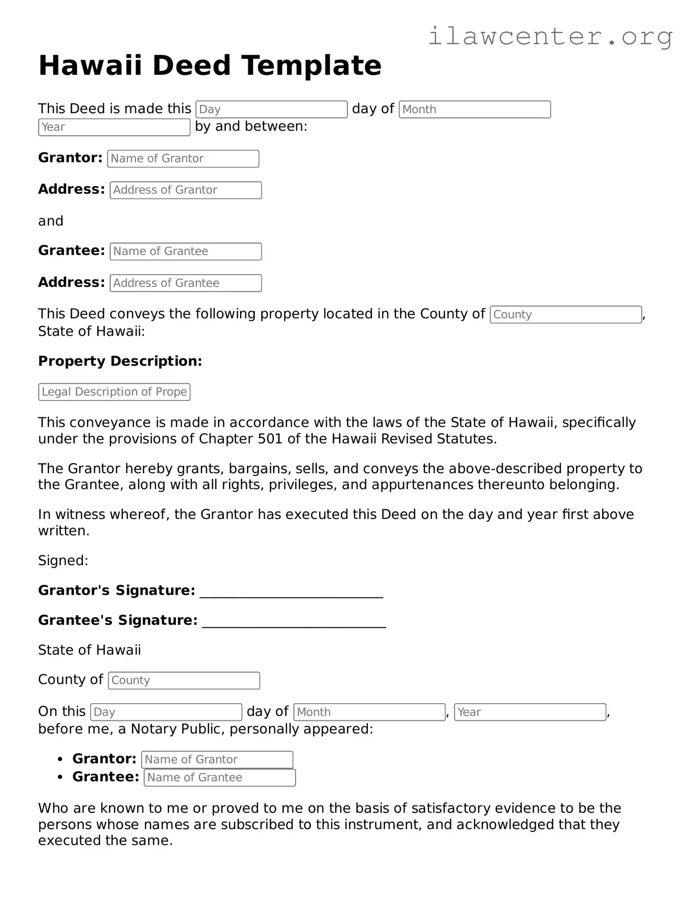 Attorney-Verified  Deed Document for Hawaii