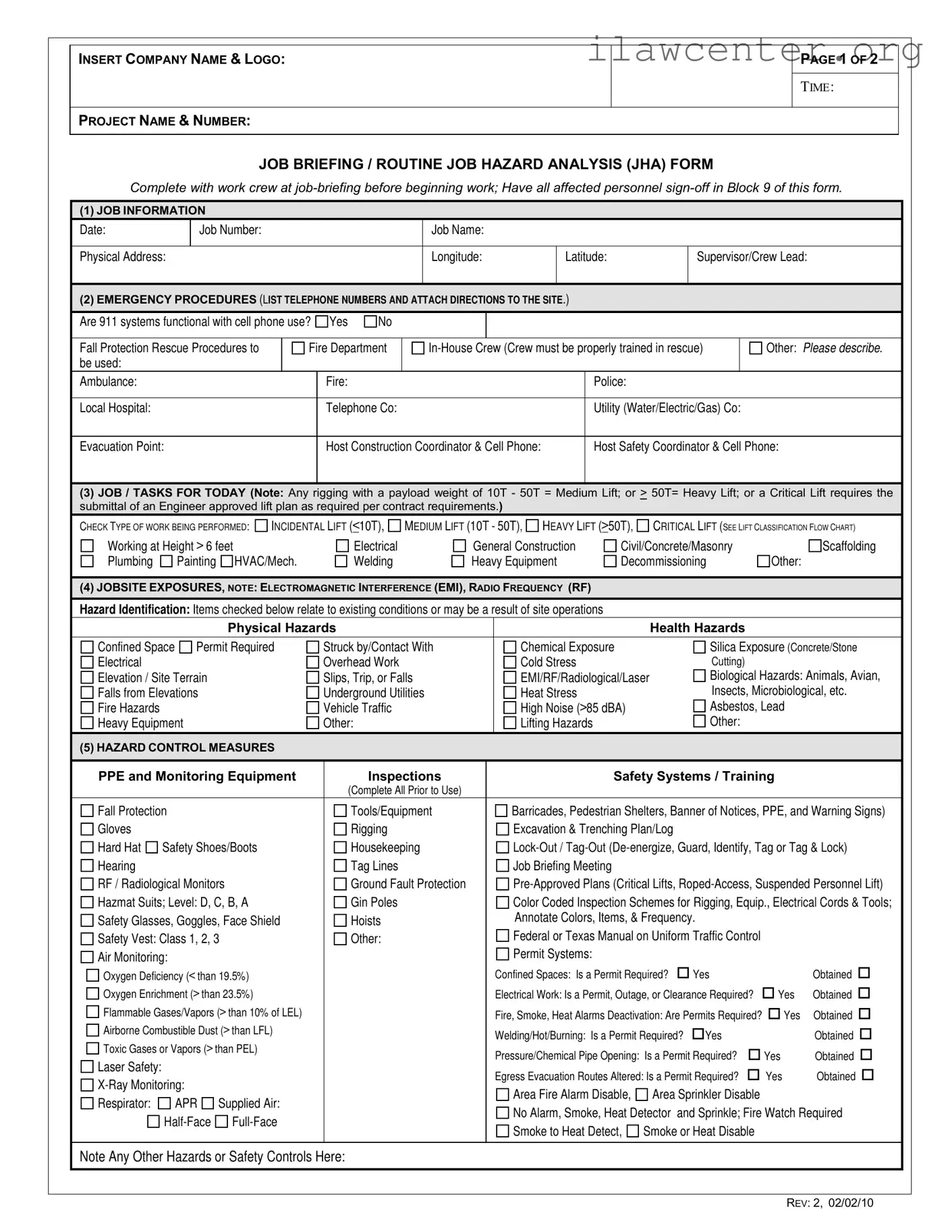 Job Briefing PDF Template