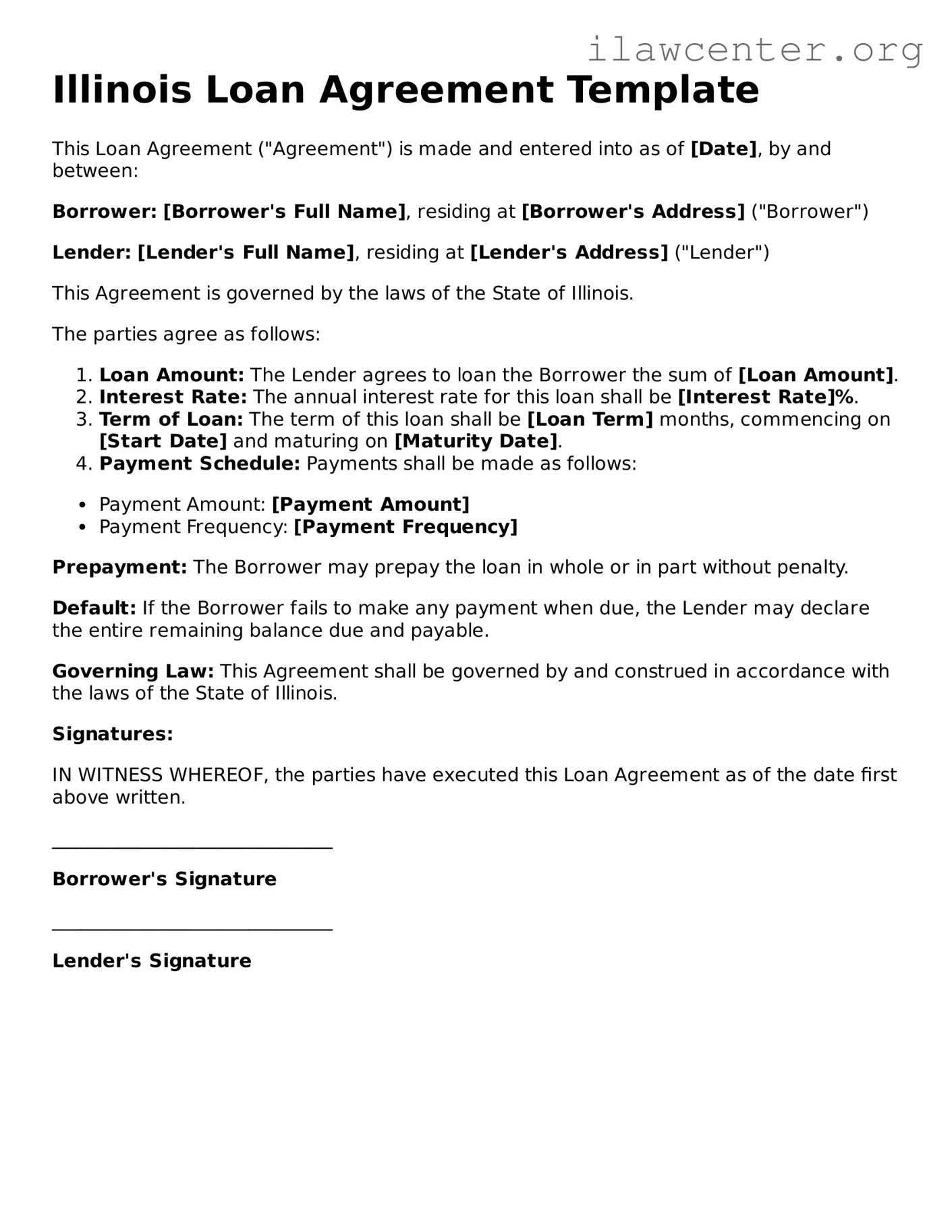 Attorney-Verified  Loan Agreement Document for Illinois
