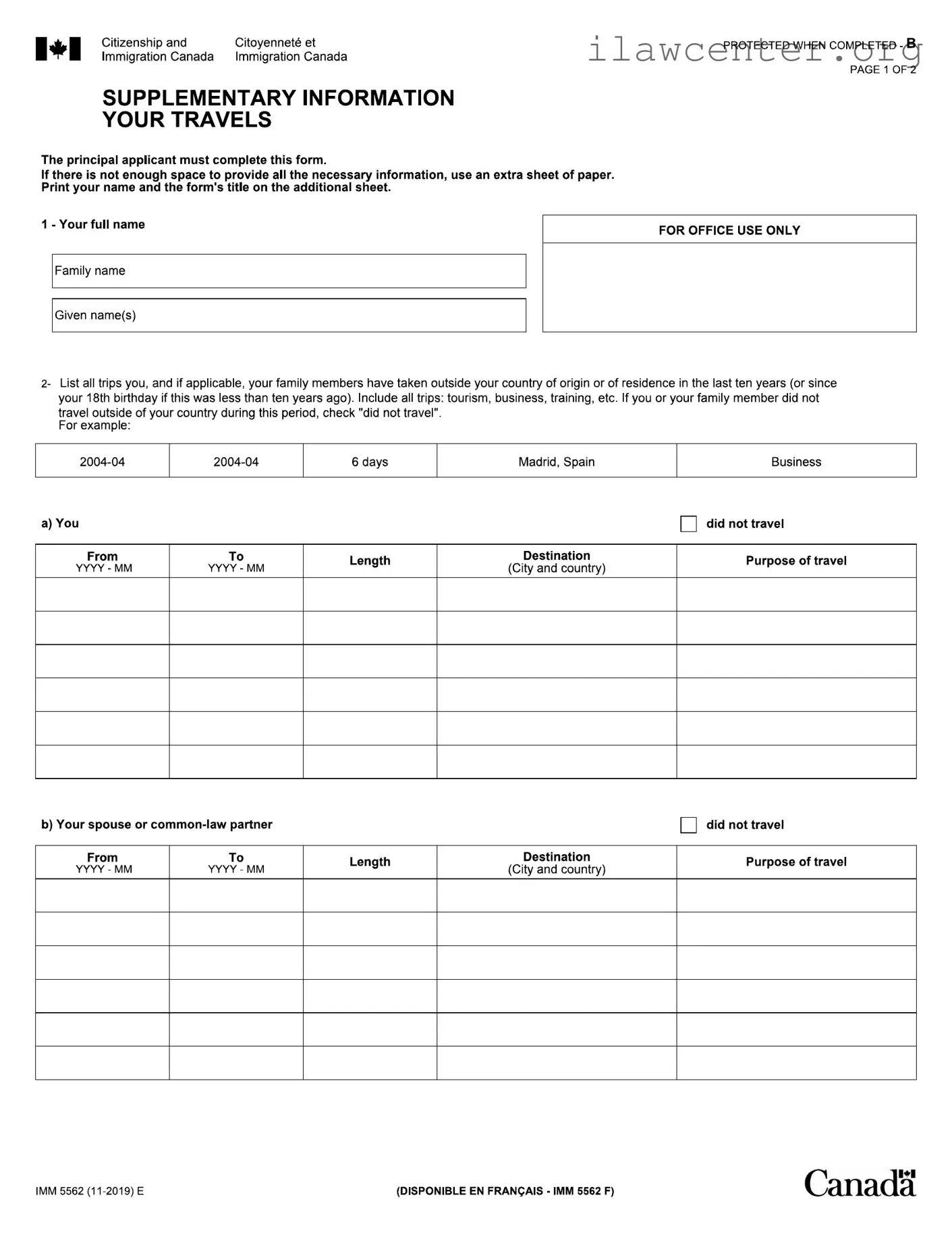 Imm 5562 PDF Template