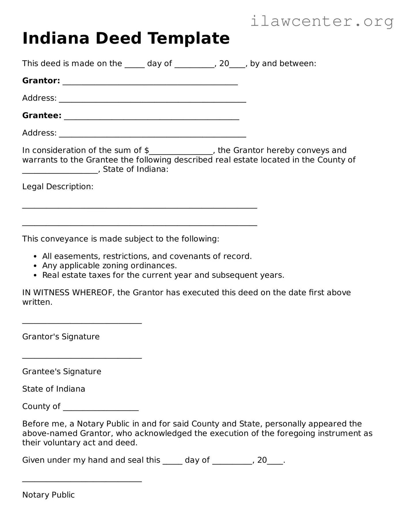 Attorney-Verified  Deed Document for Indiana
