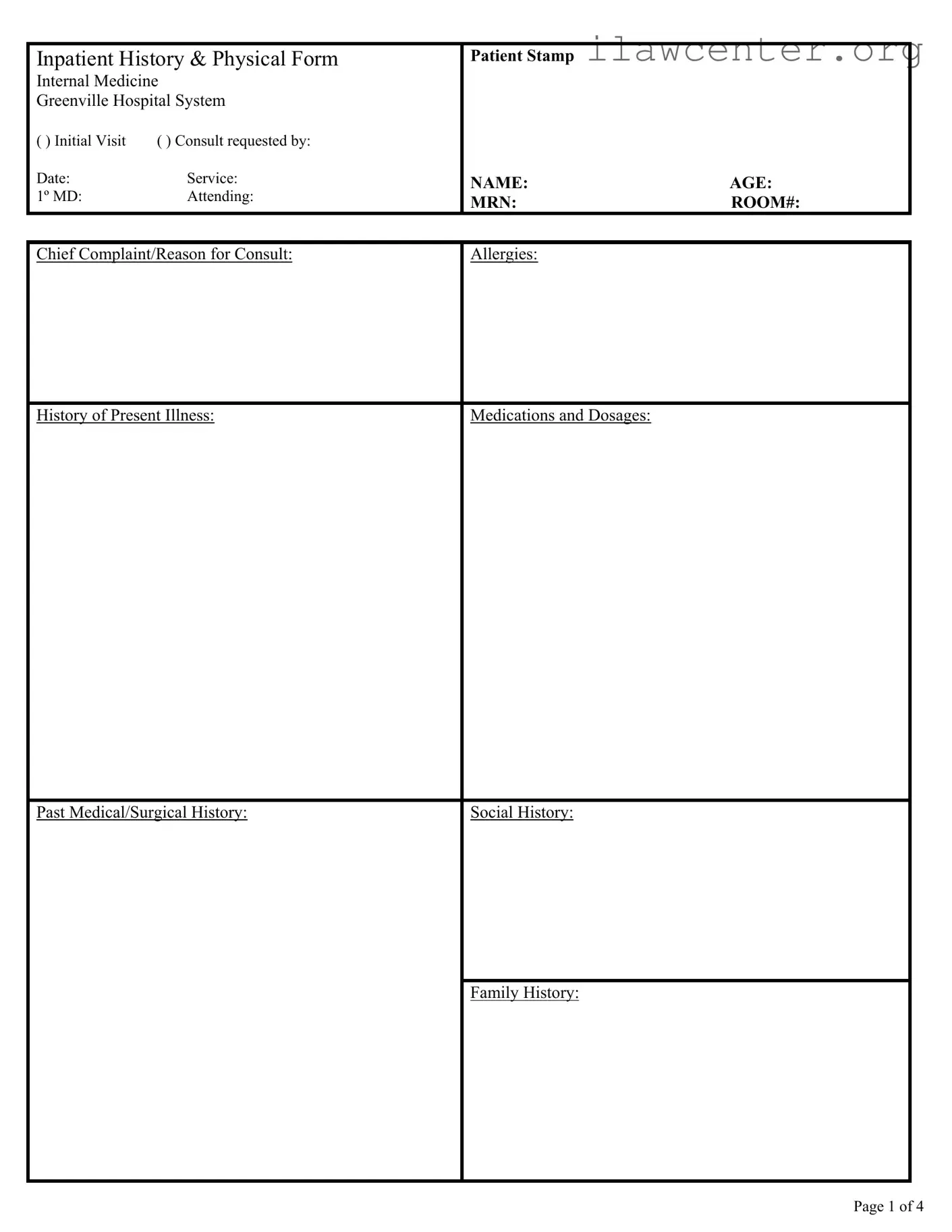 History And Physical PDF Template