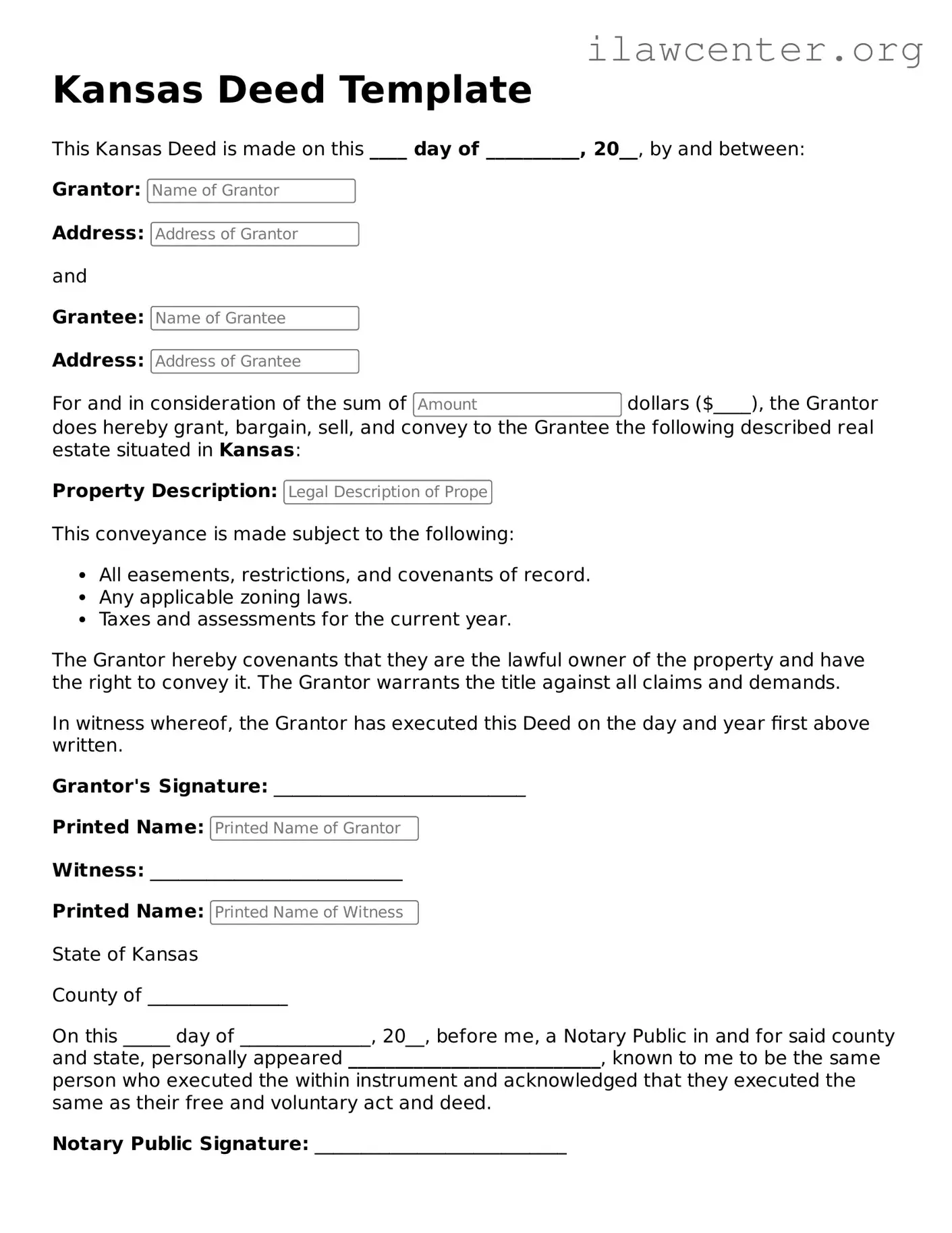 Attorney-Verified  Deed Document for Kansas