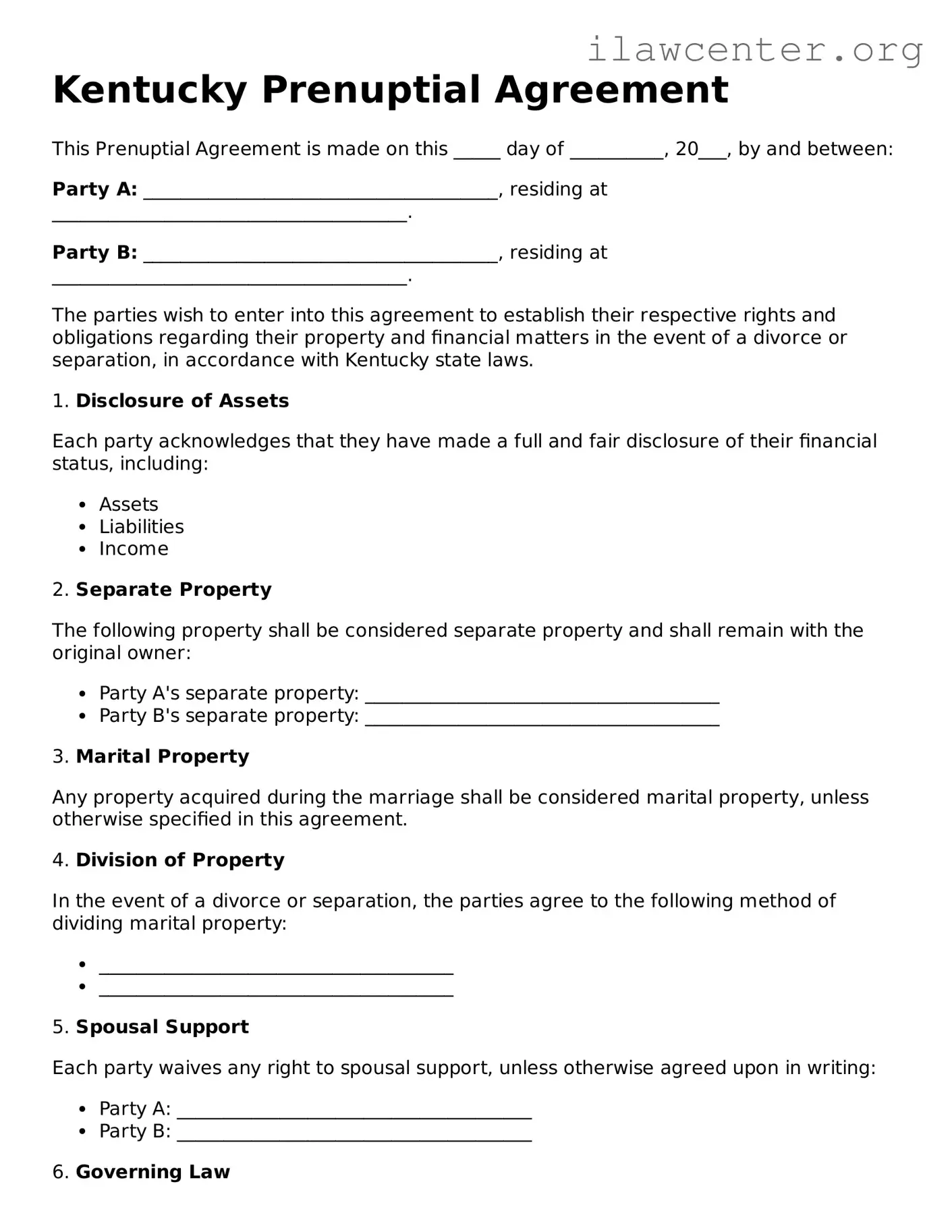 Attorney-Verified  Prenuptial Agreement Document for Kentucky