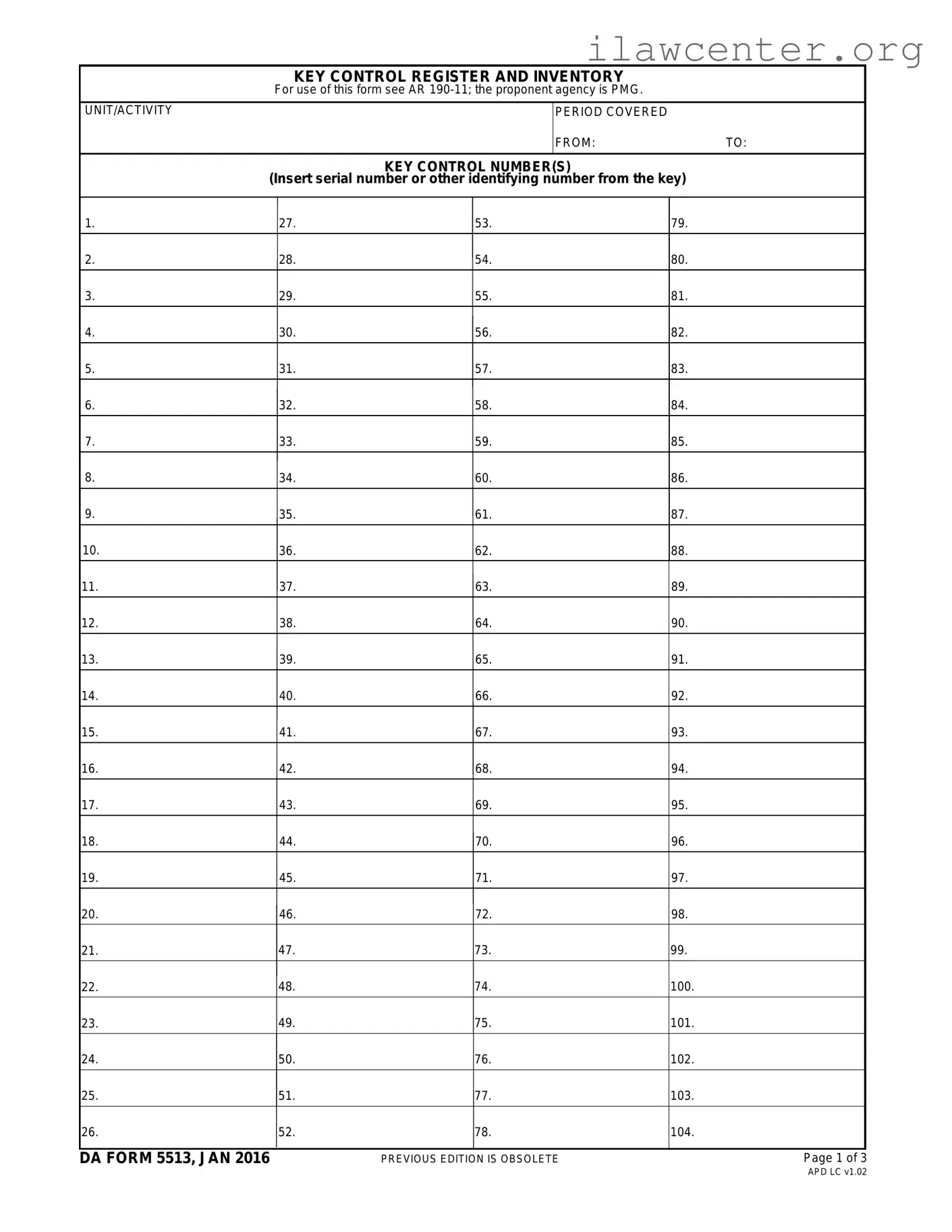 Da 5513 PDF Template