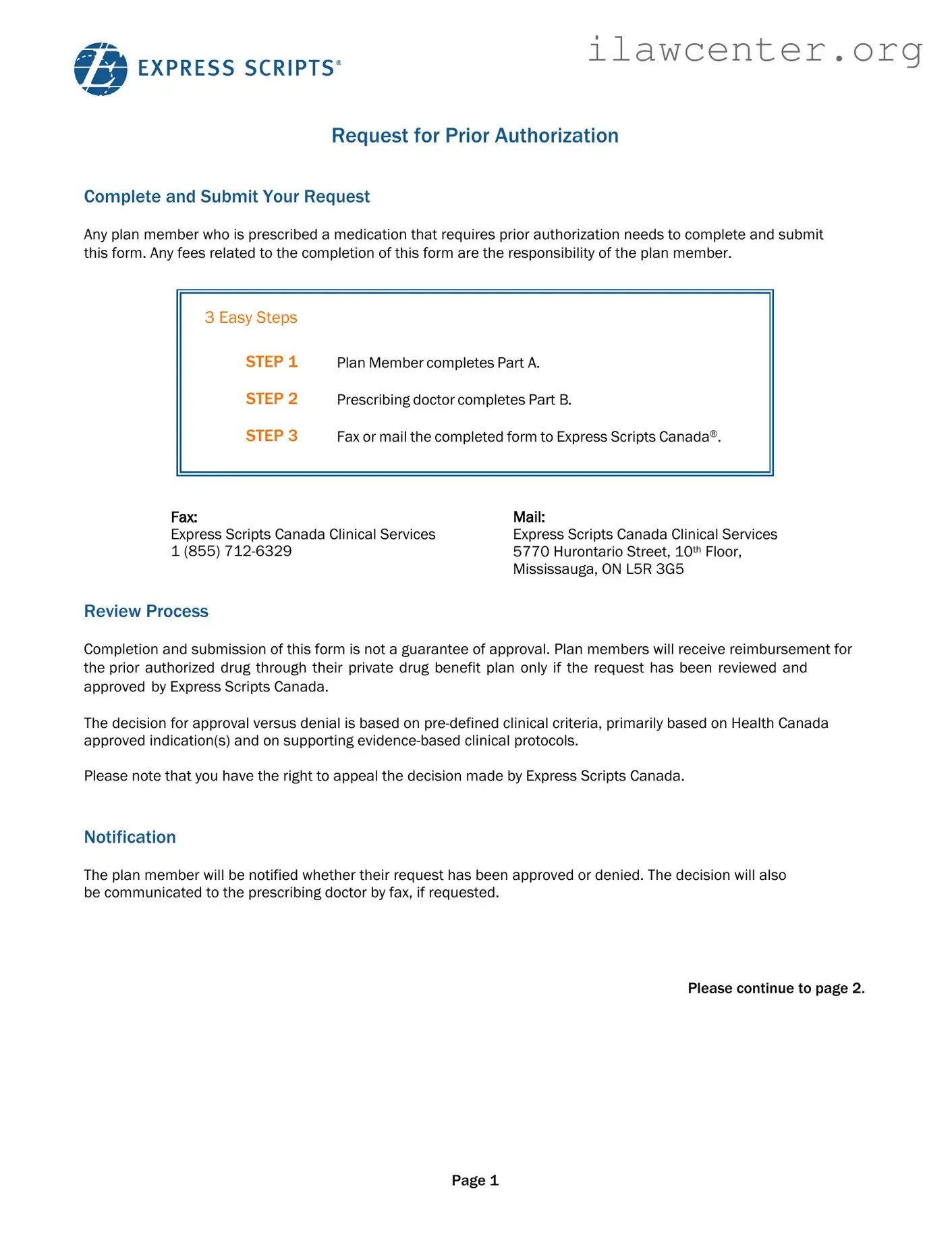 Express Scripts Prior Authorization PDF Template