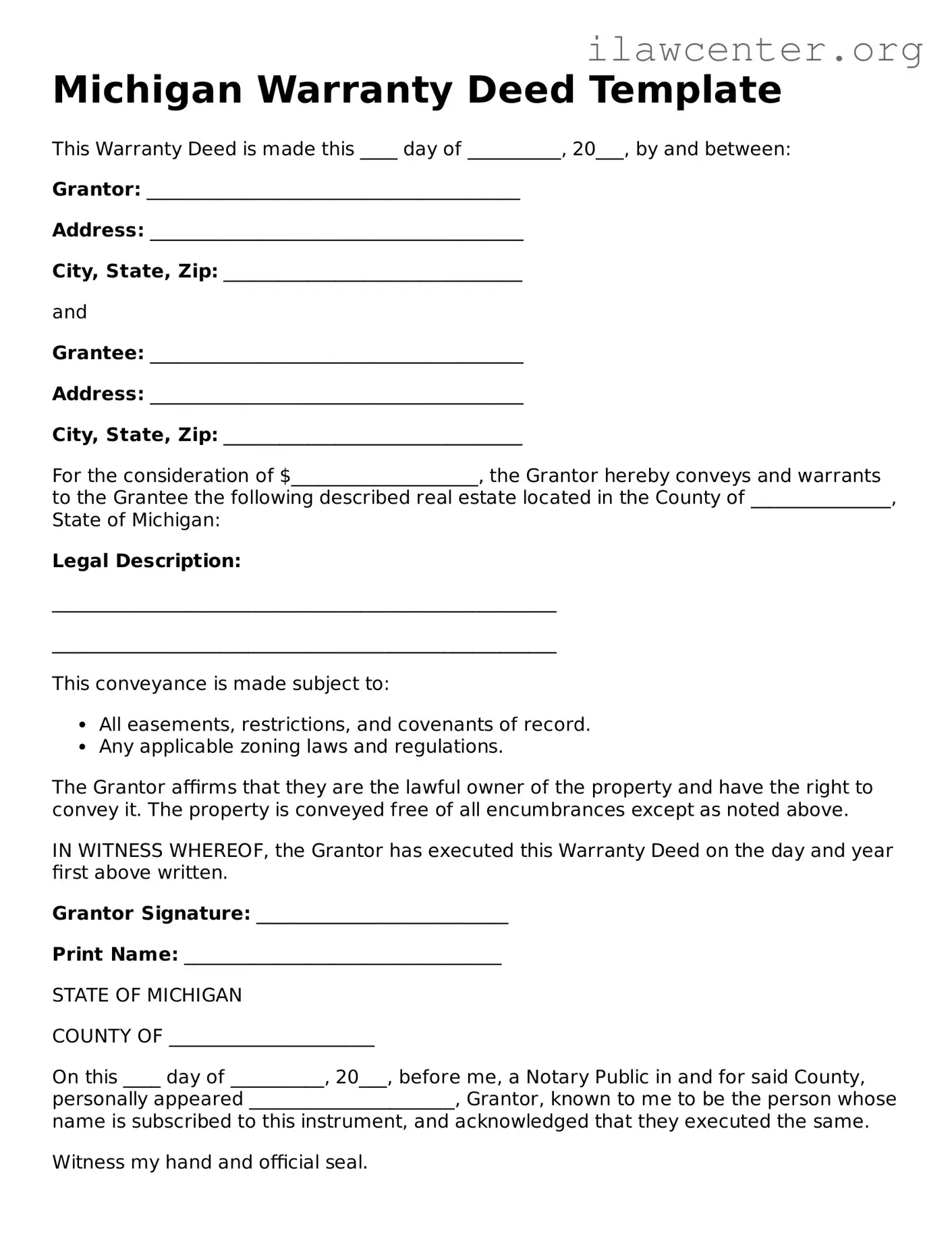 Attorney-Verified  Deed Document for Michigan