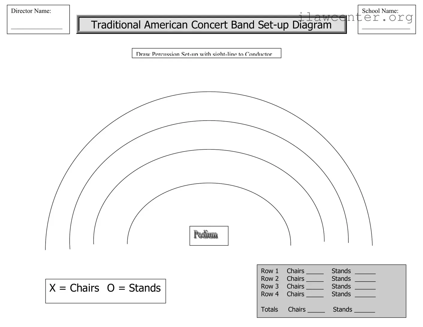 Band Seating Chart PDF Template
