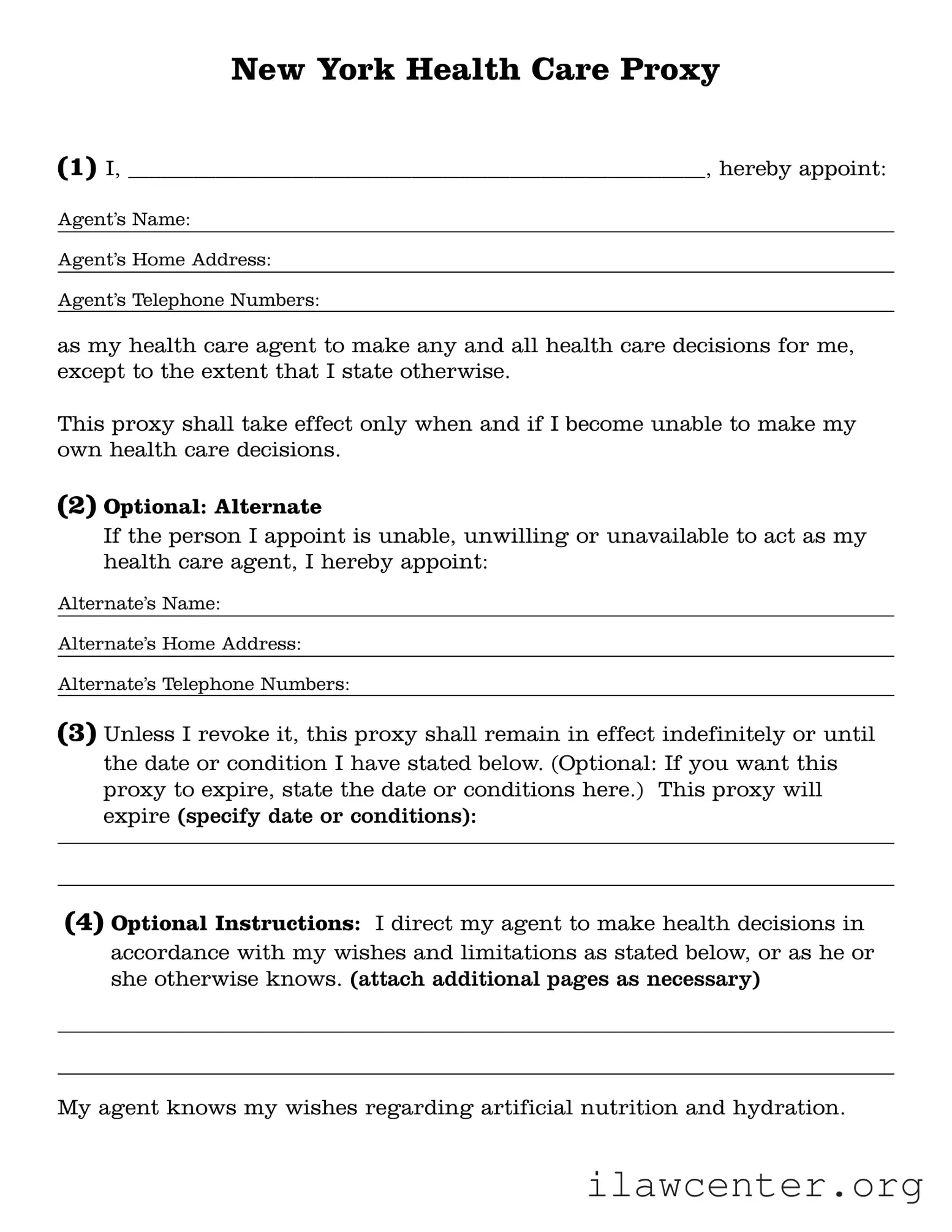 Ny Health Proxy PDF Template