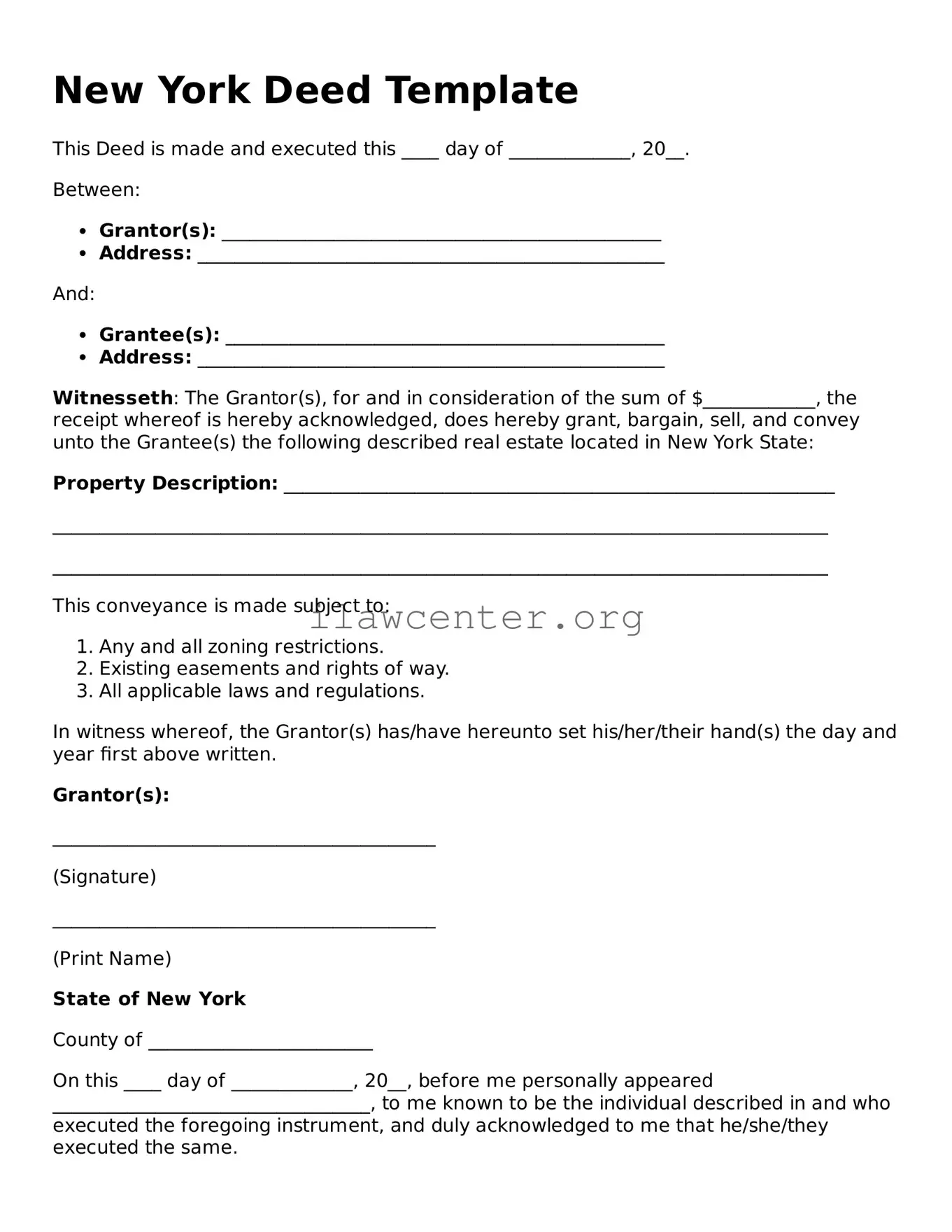 Attorney-Verified  Deed Document for New York