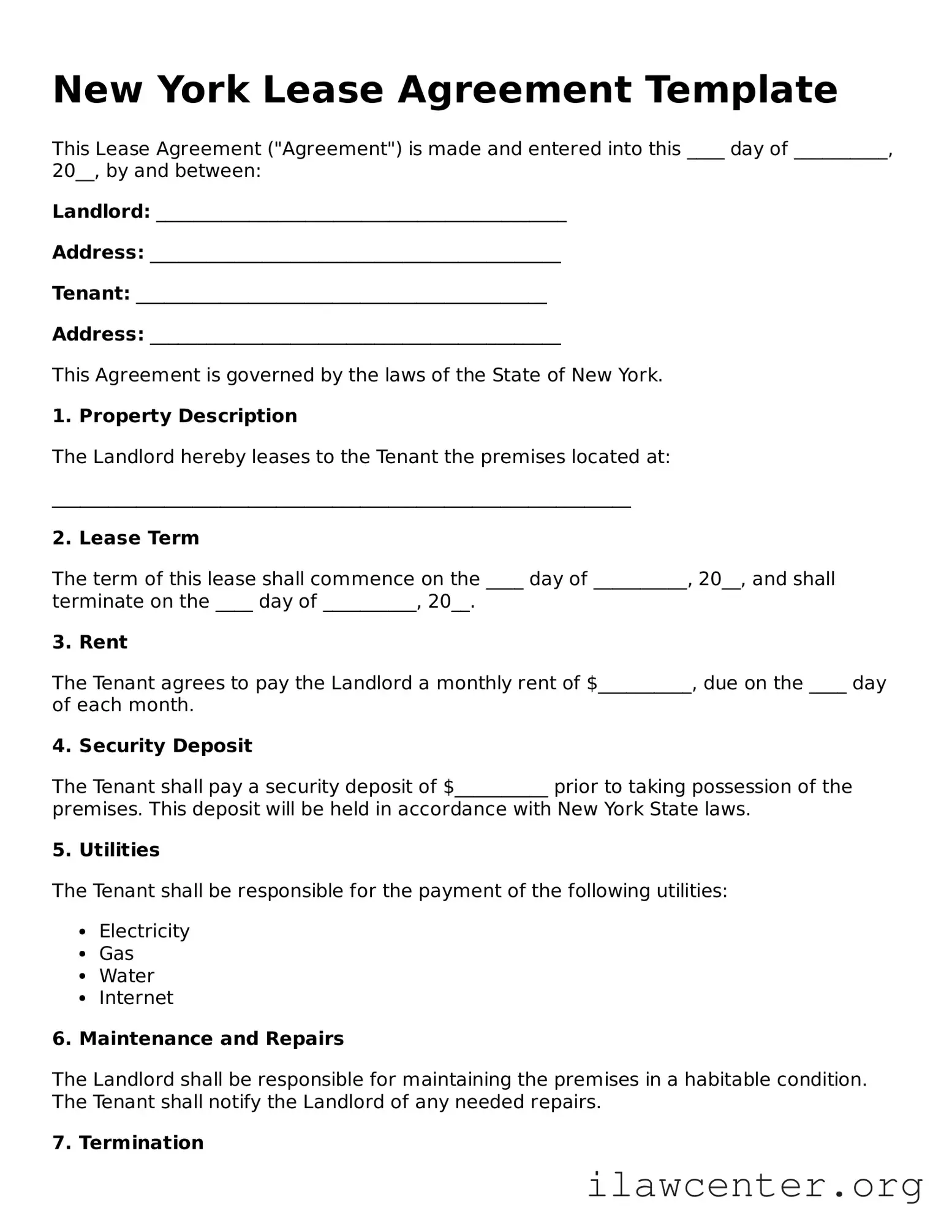 Attorney-Verified  Lease Agreement Document for New York