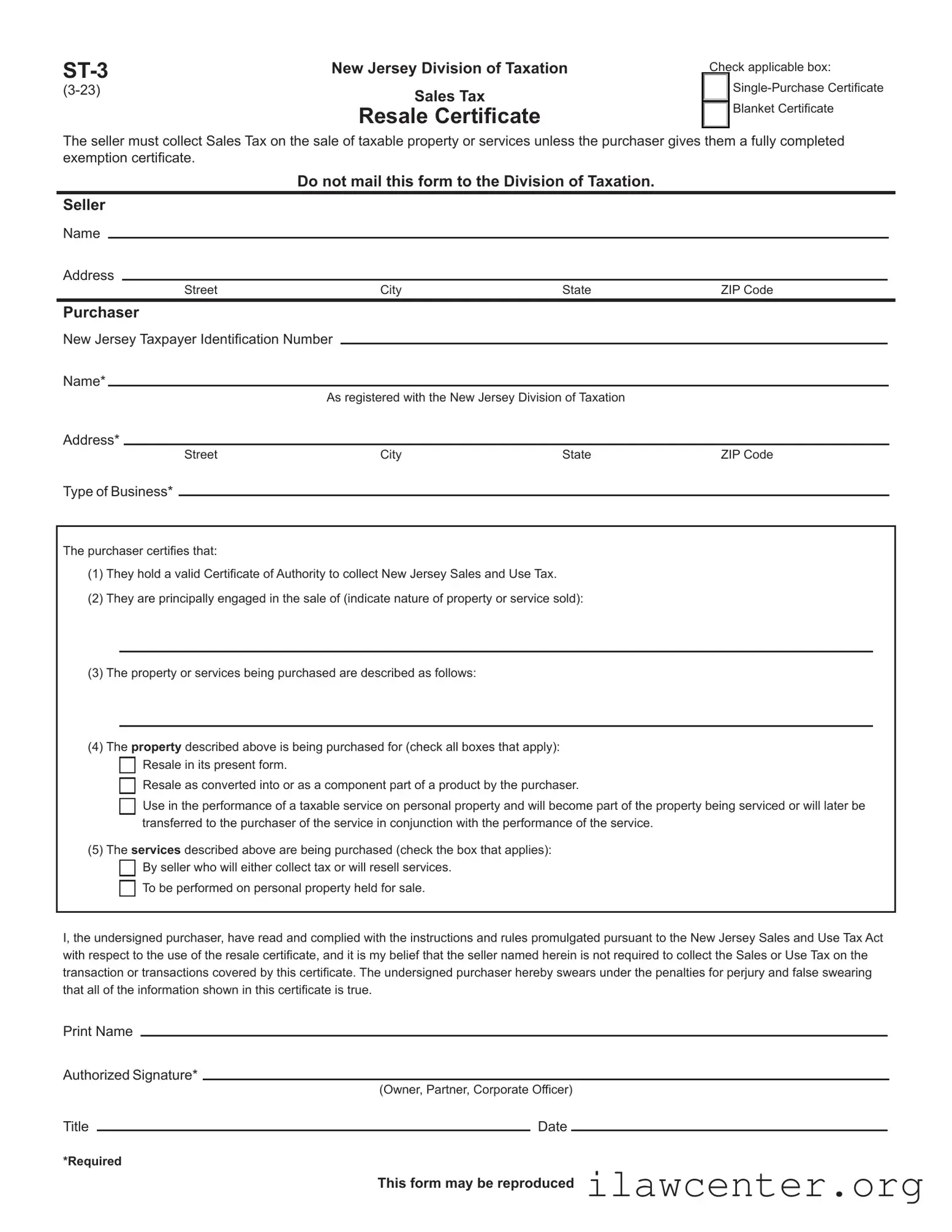 St 3 New Jersey PDF Template