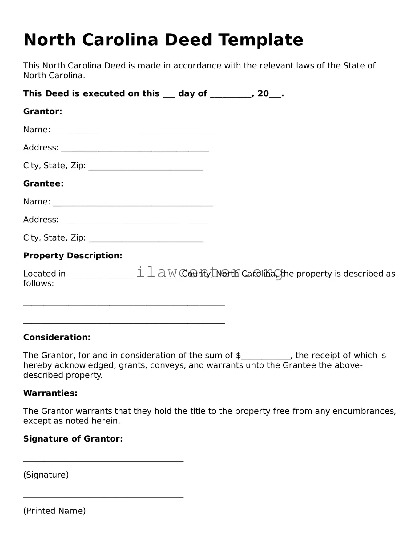Attorney-Verified  Deed Document for North Carolina