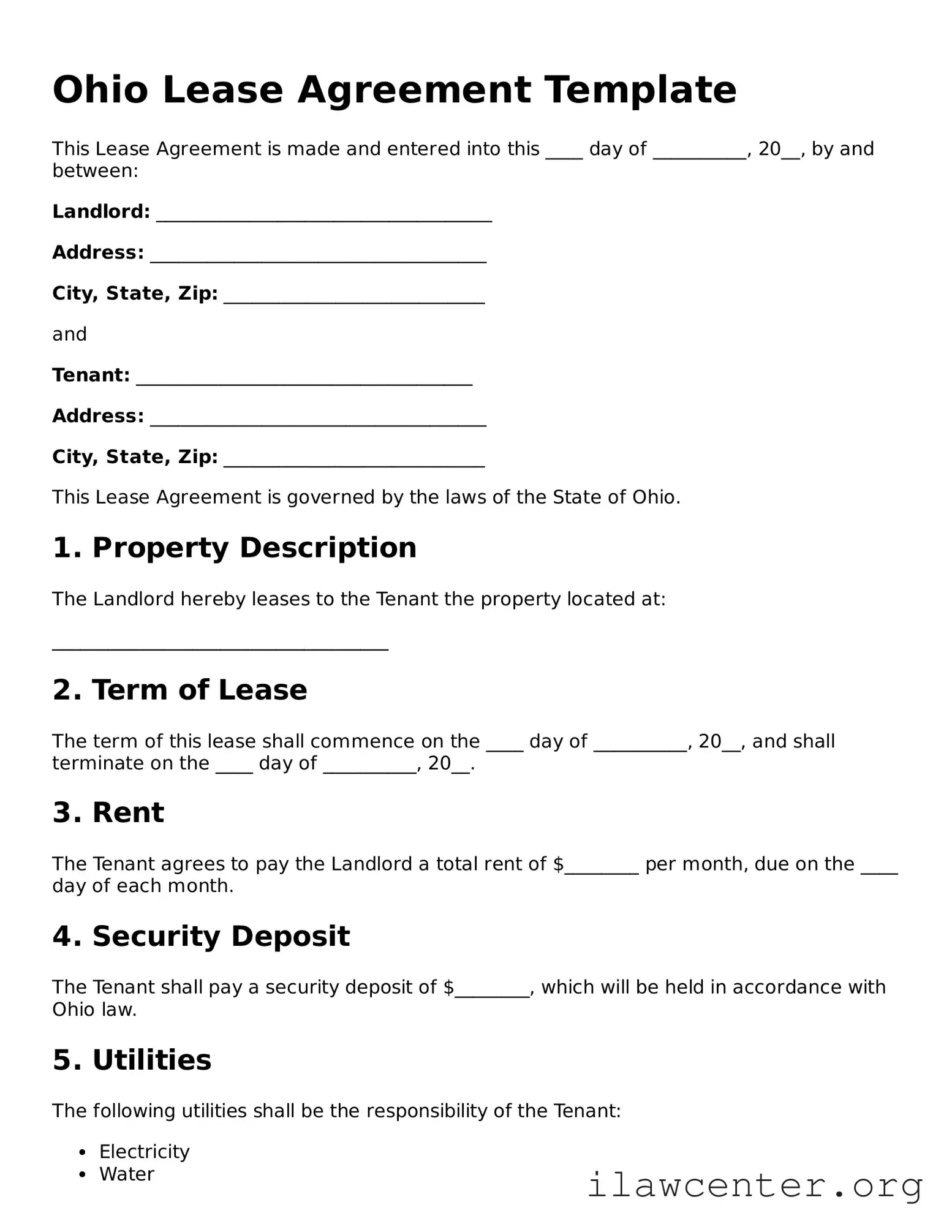 Attorney-Verified  Lease Agreement Document for Ohio