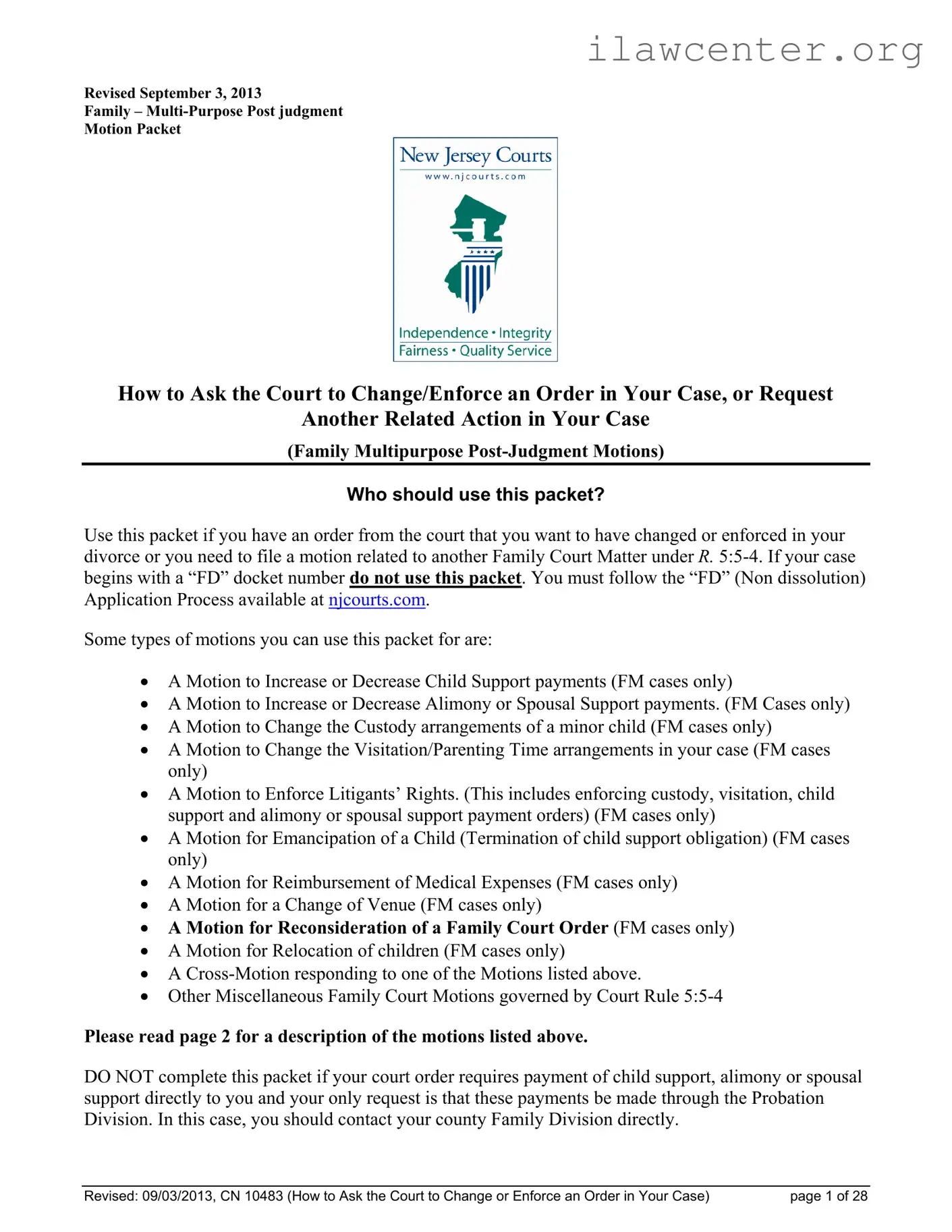 Fm Motion Nj Family Court PDF Template