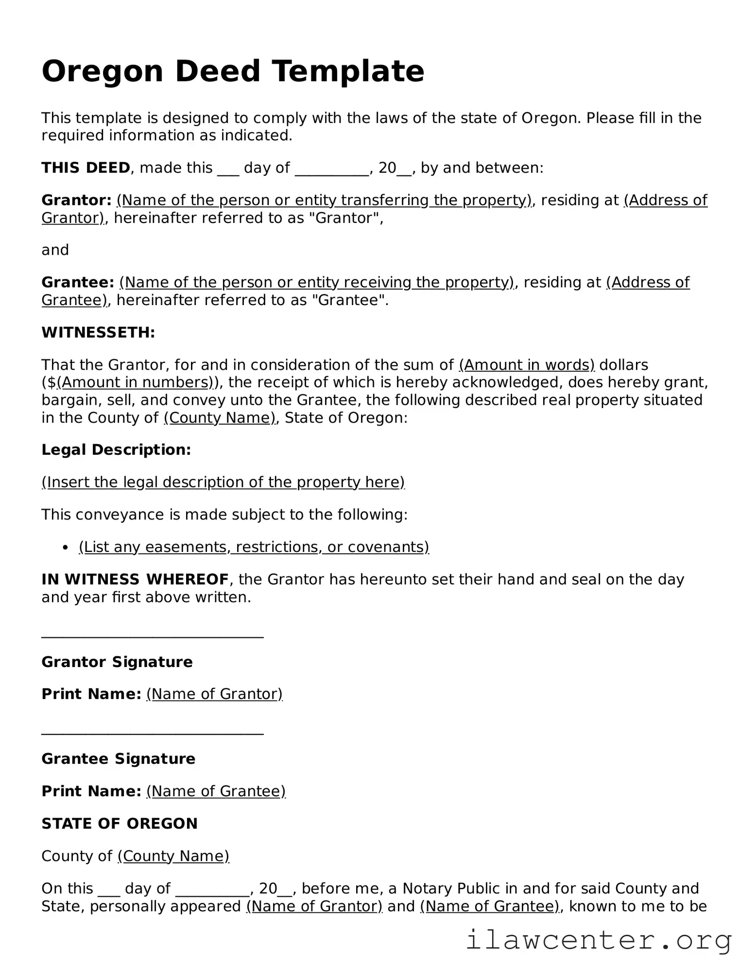 Attorney-Verified  Deed Document for Oregon