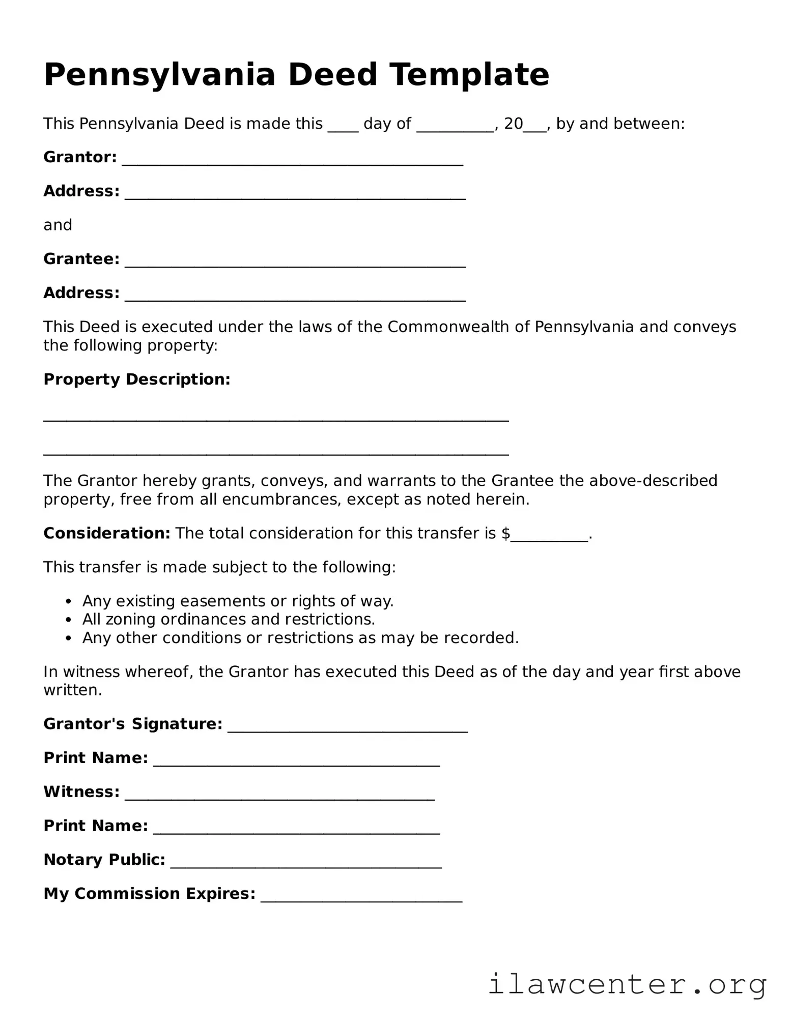 Attorney-Verified  Deed Document for Pennsylvania