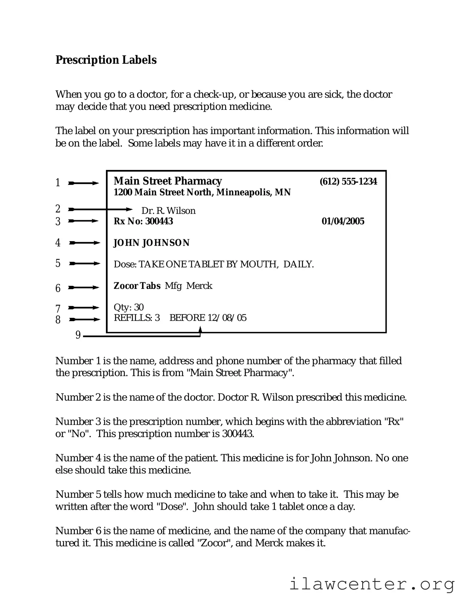 Prescription Label PDF Template