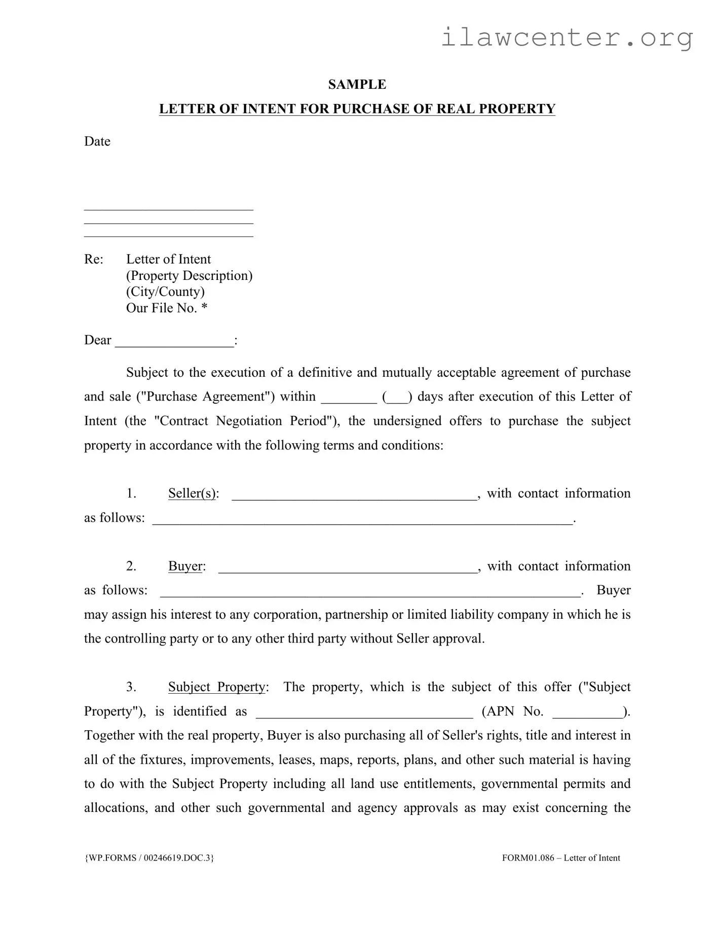 Letter To Purchase Land PDF Template