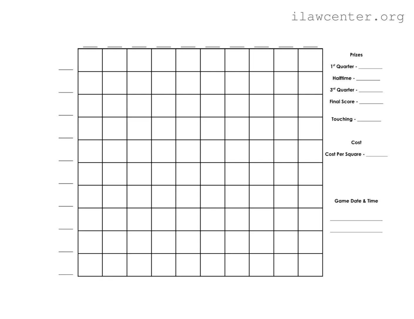 Football Pool PDF Template