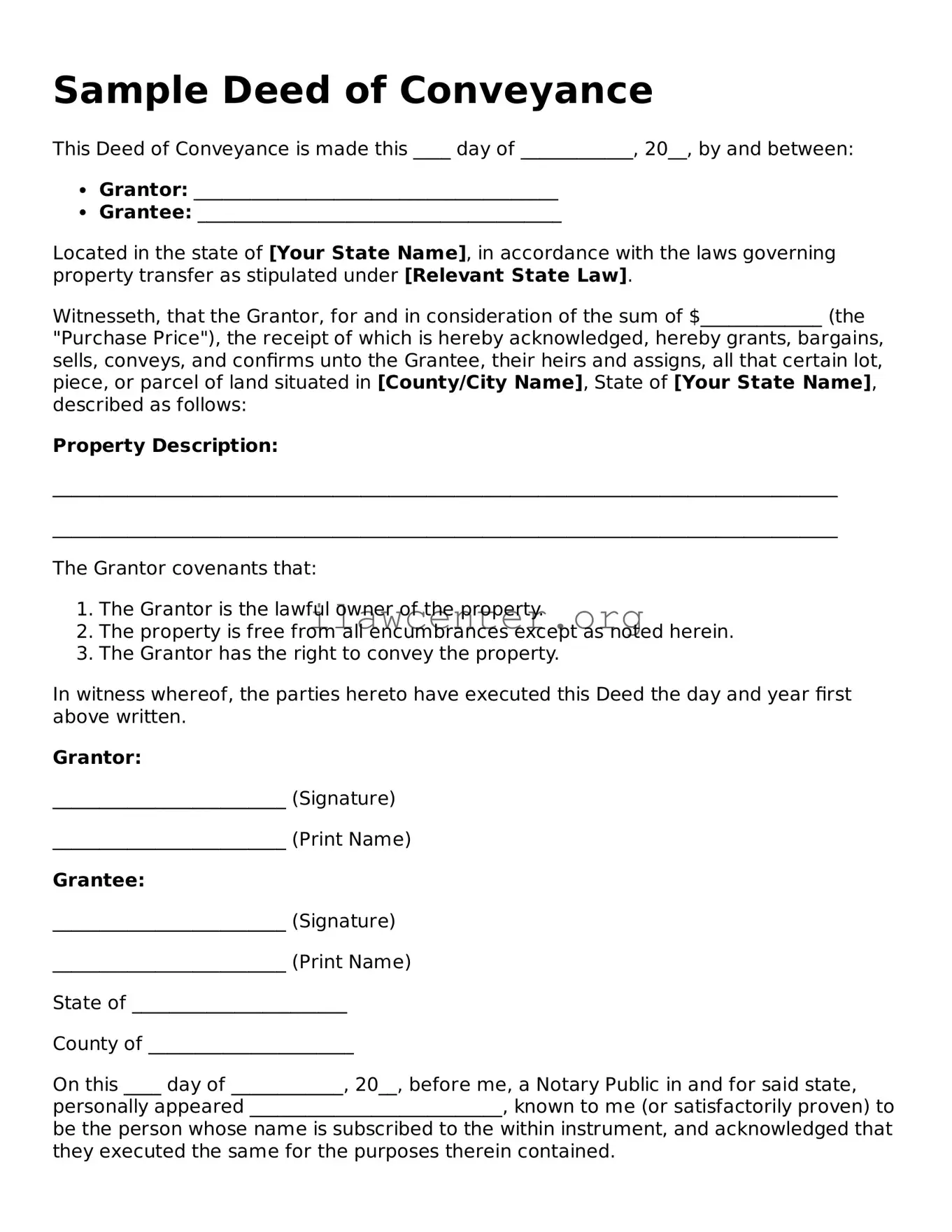 Fillable Deed Document