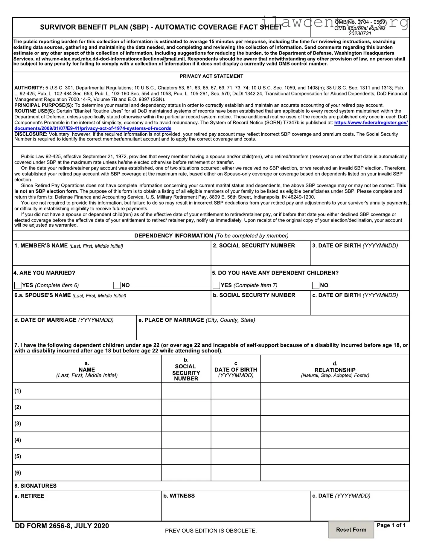 Dd 2656 8 PDF Template