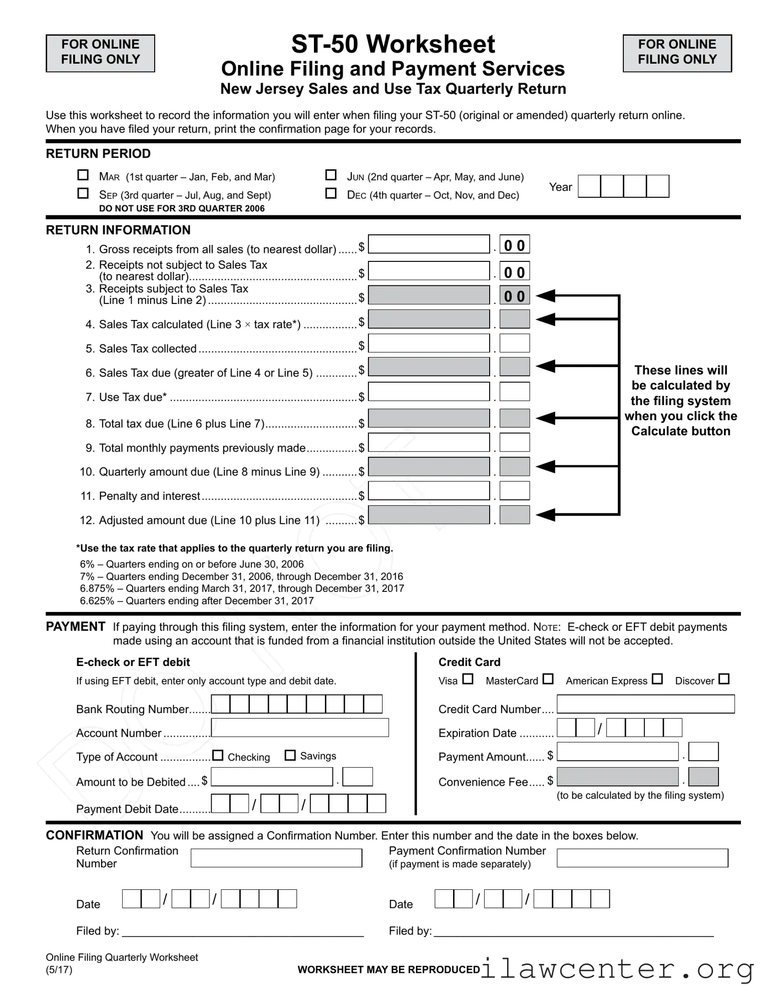 Nj Sales Tax St 50 PDF Template