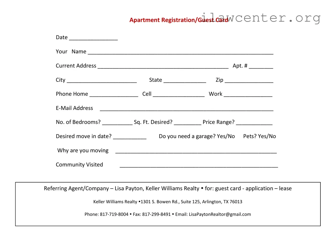 Apartment Card PDF Template