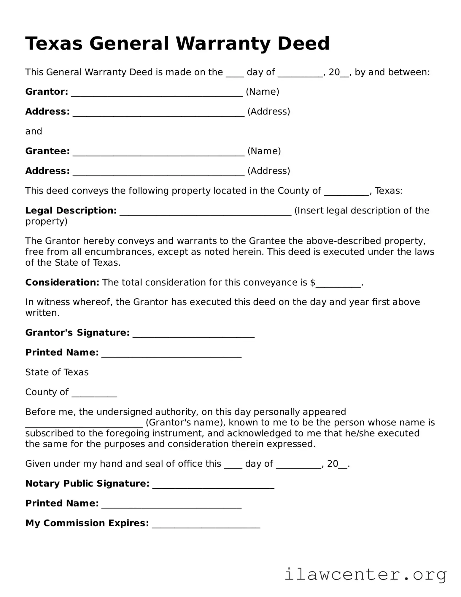 Attorney-Verified  Deed Document for Texas