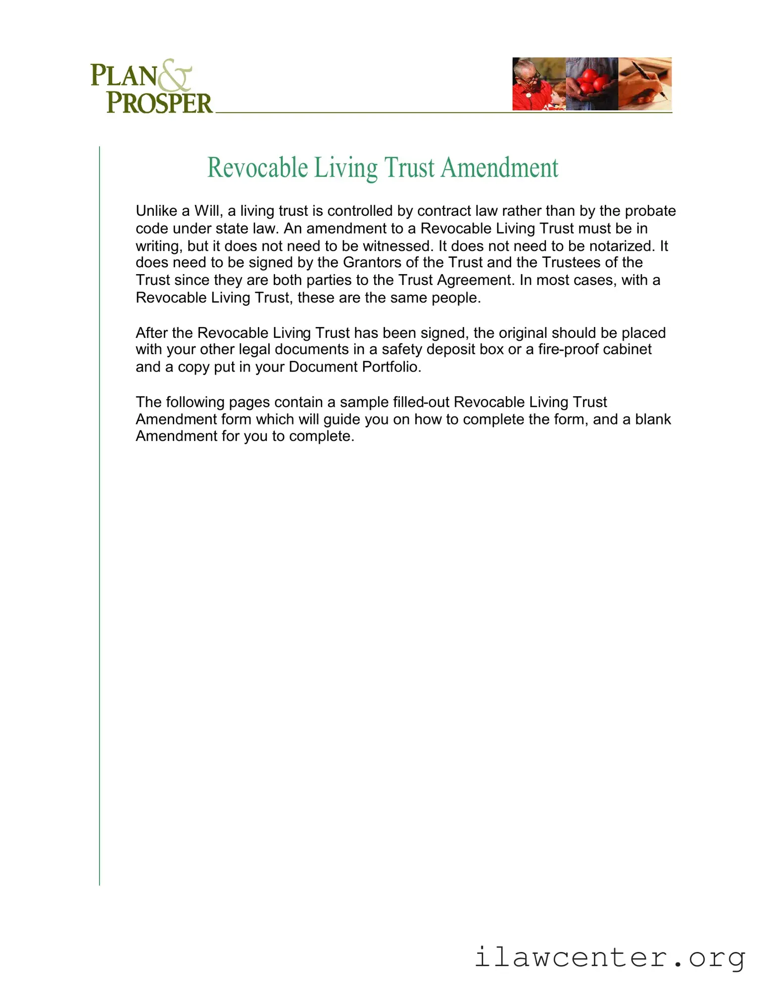 Trust Amendment PDF Template