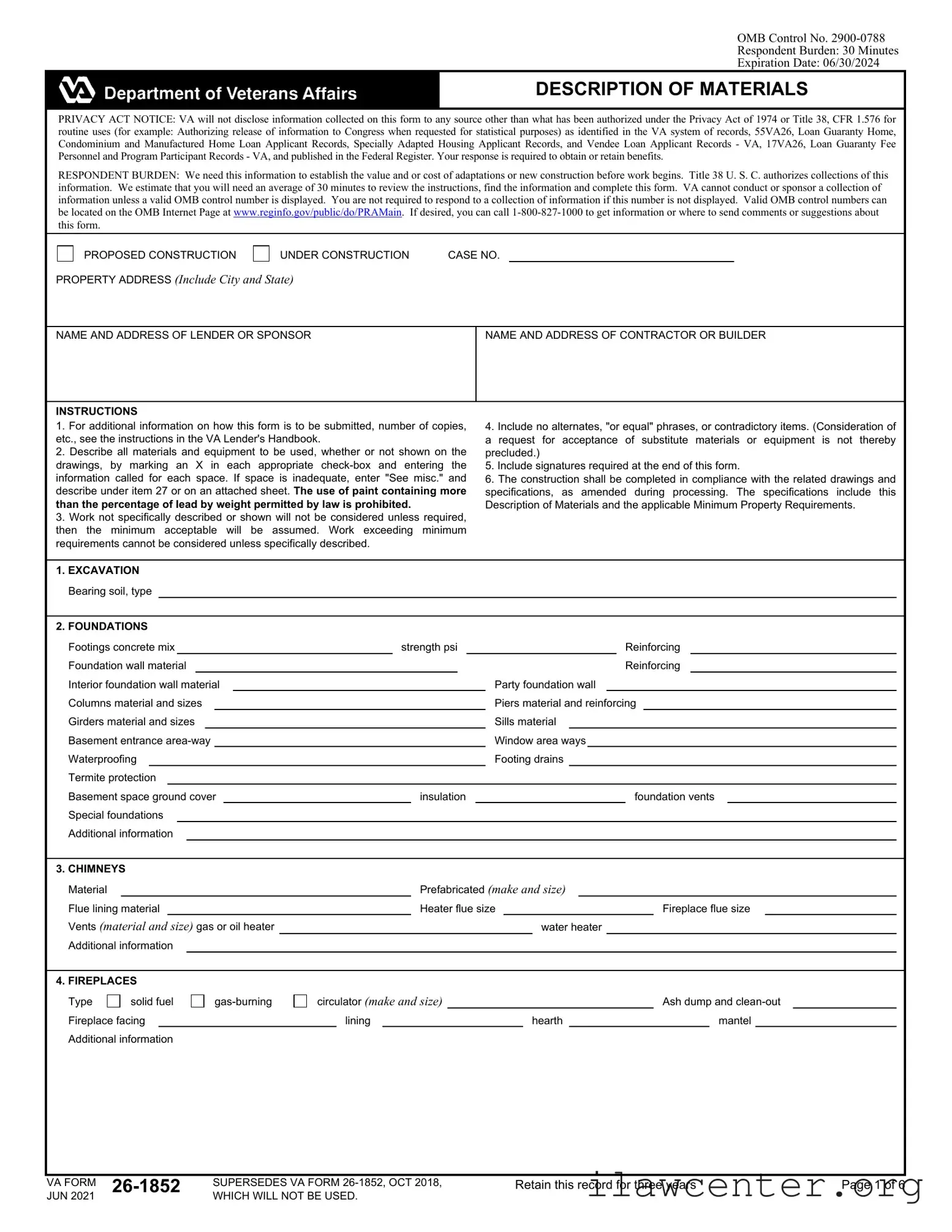 Va 26 1852 PDF Template