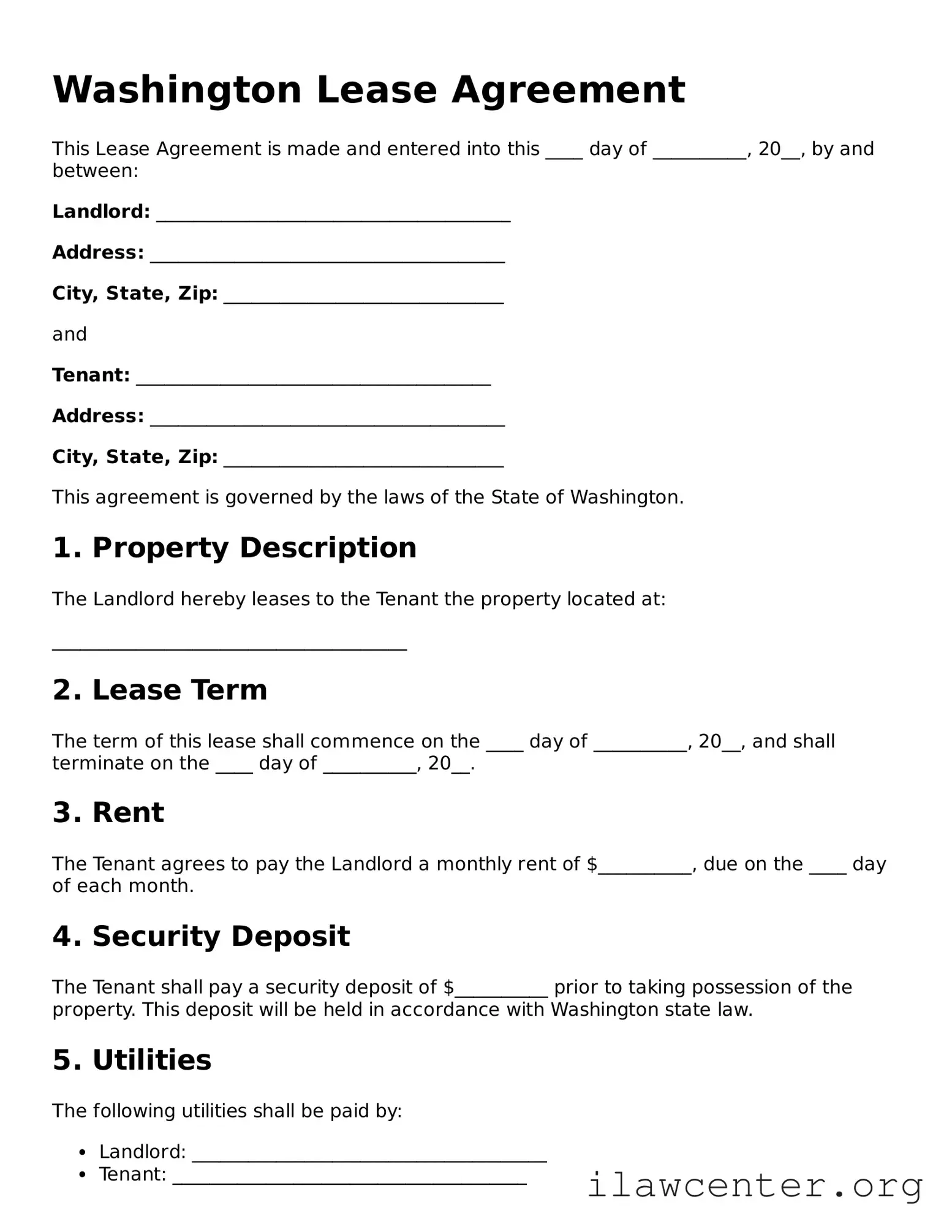 Attorney-Verified  Lease Agreement Document for Washington